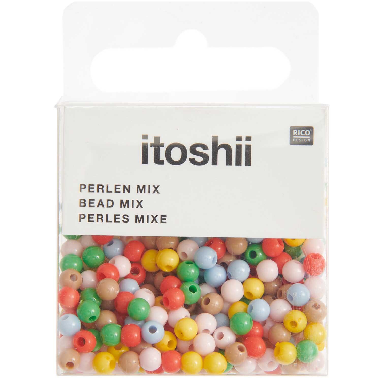 itoshii Kunststoffperlen multicolor Mix 4mm 300 Stück