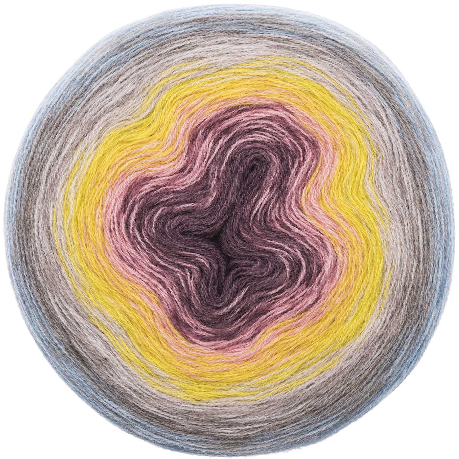 Rico Creative Wool Dégradé Gomitolo Lana 200g - 800m, 4 Fili, Colore Rosa Antico Beere, 70% Poliacrilico 30% Lana, Per Sciarpa O Scialle, Ferri 4 Mm