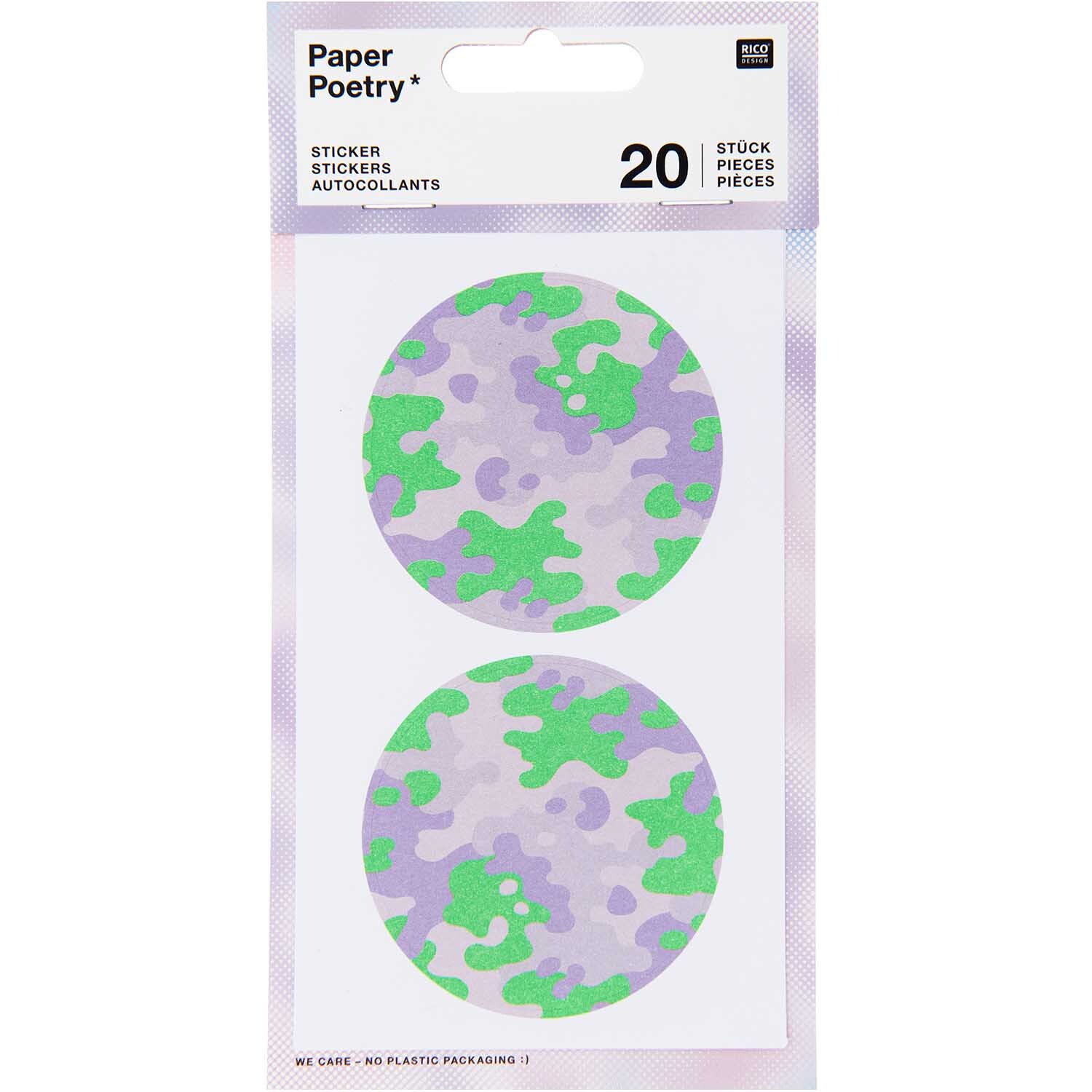 Paper Poetry Sticker Camouflage 4 Blatt
