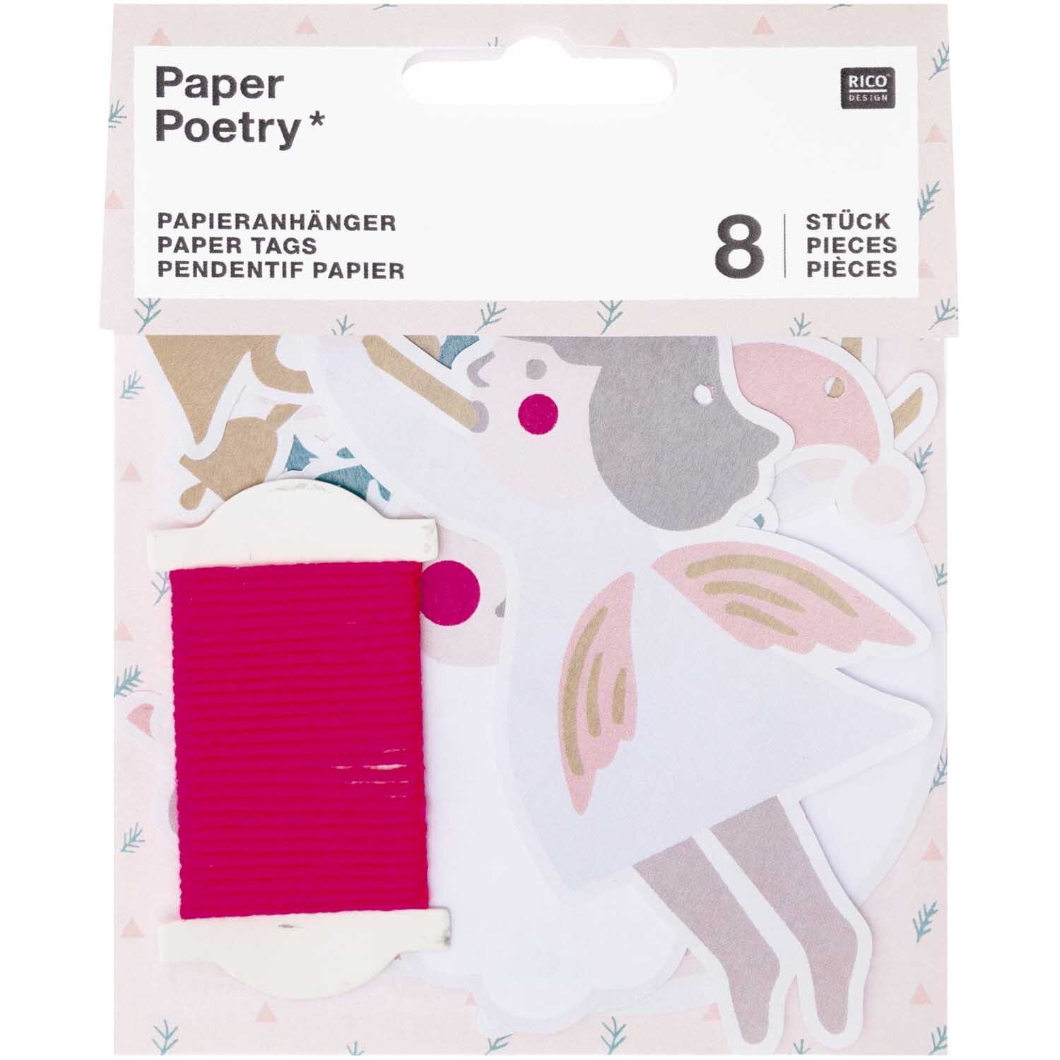 Paper Poetry Papieranhänger Jolly Christmas pastell 8 Stück