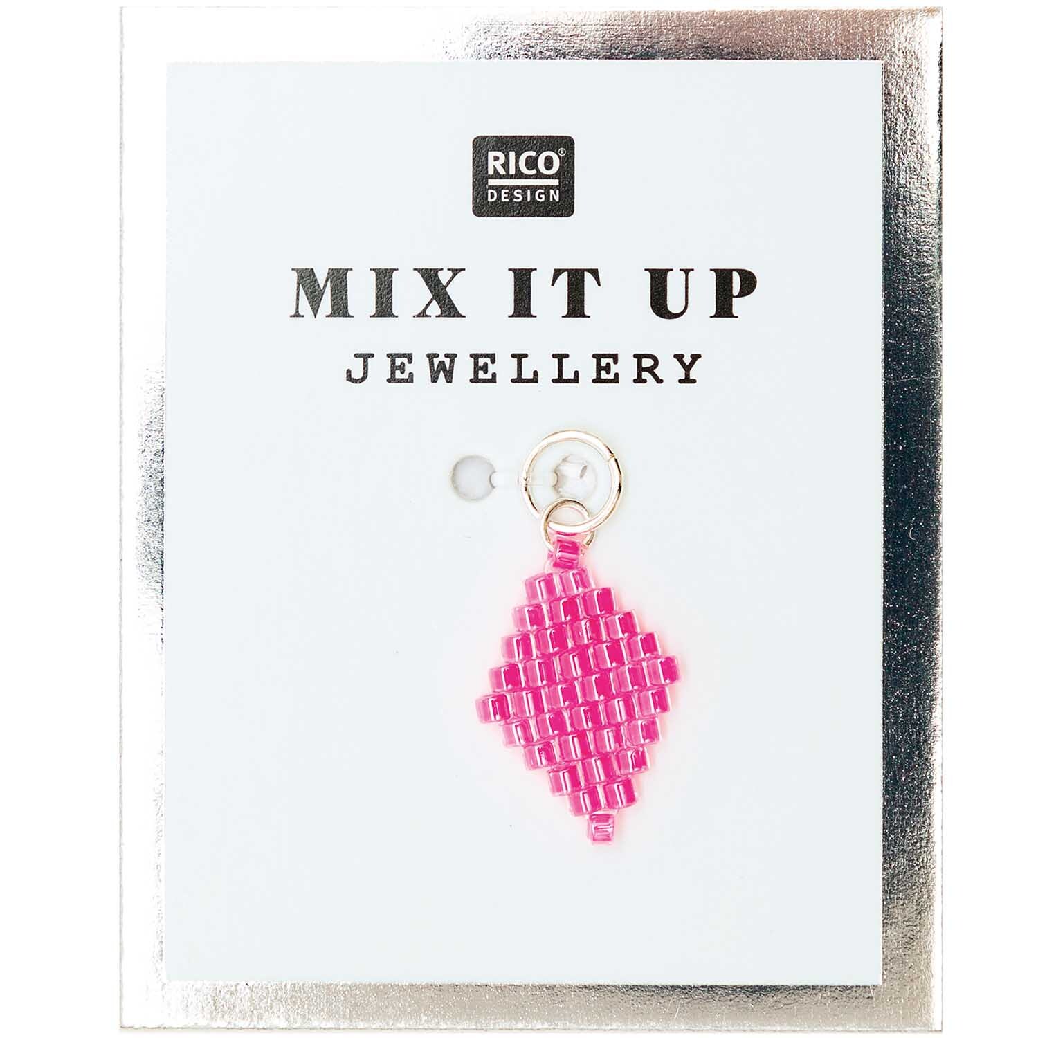 Mix it Up - Jewellery Brick Stitch Raute neon pink 10x15mm