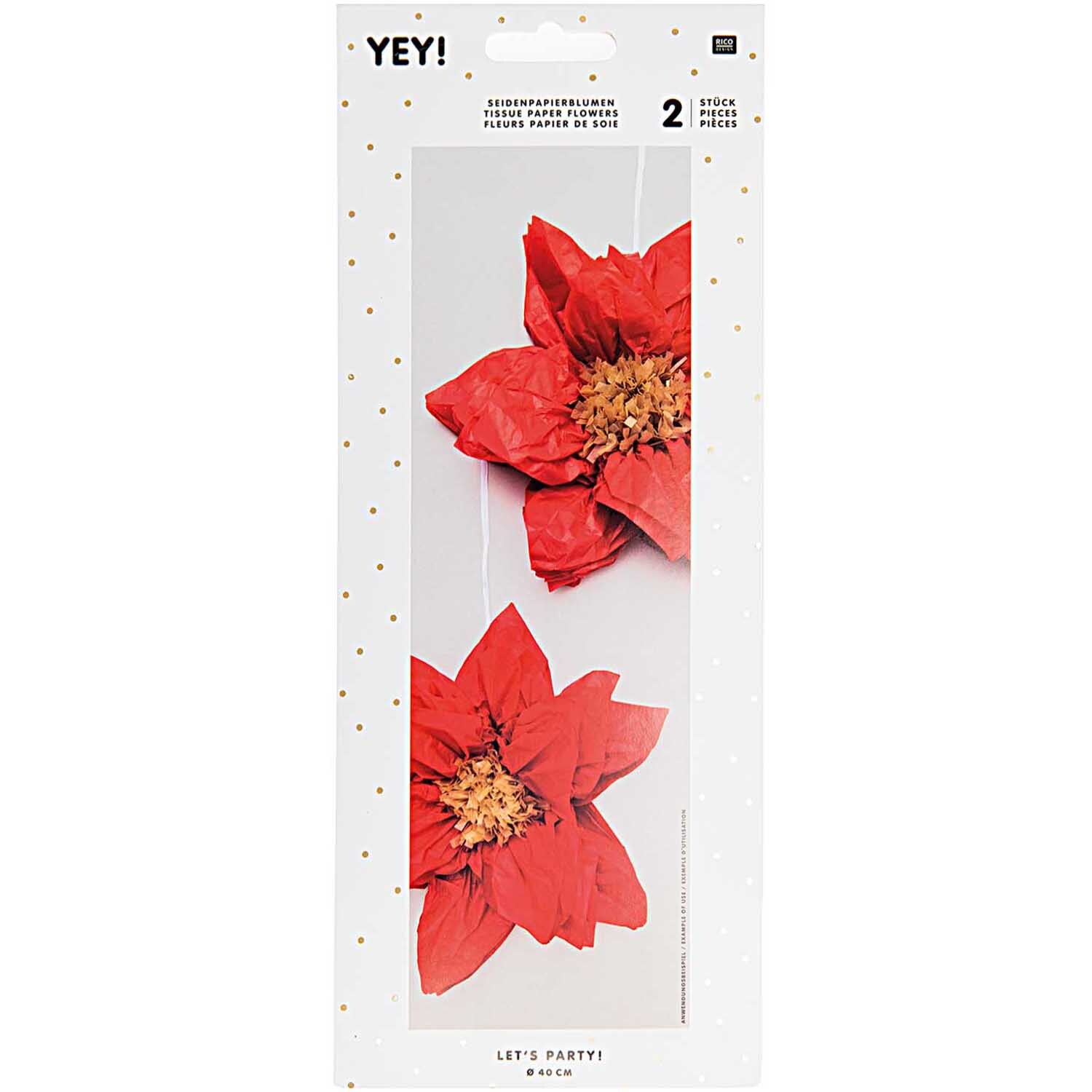 Seidenpapierblumen Weihnachtsstern 40cm 2 Stück