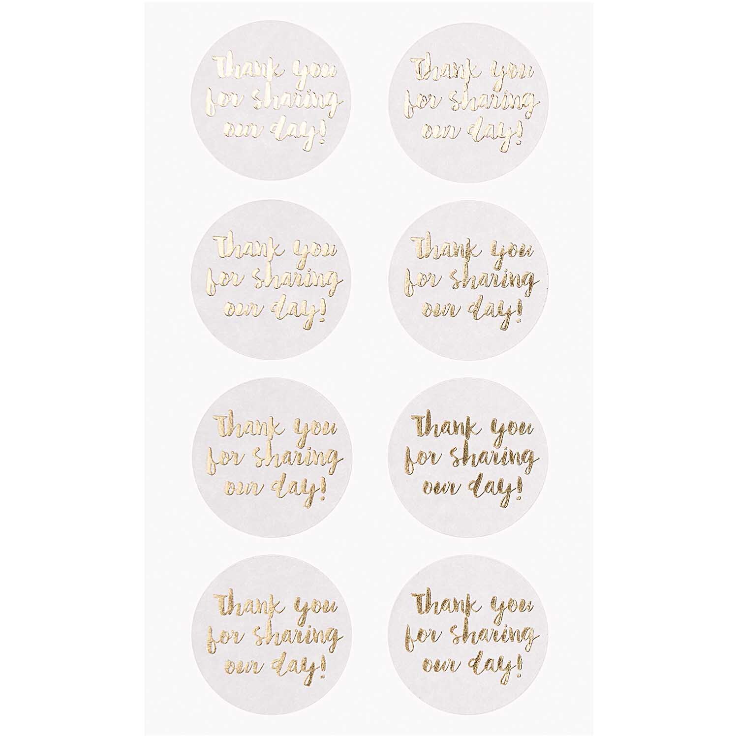Paper Poetry Sticker Thank you for sharing our day weiß 4 Blatt