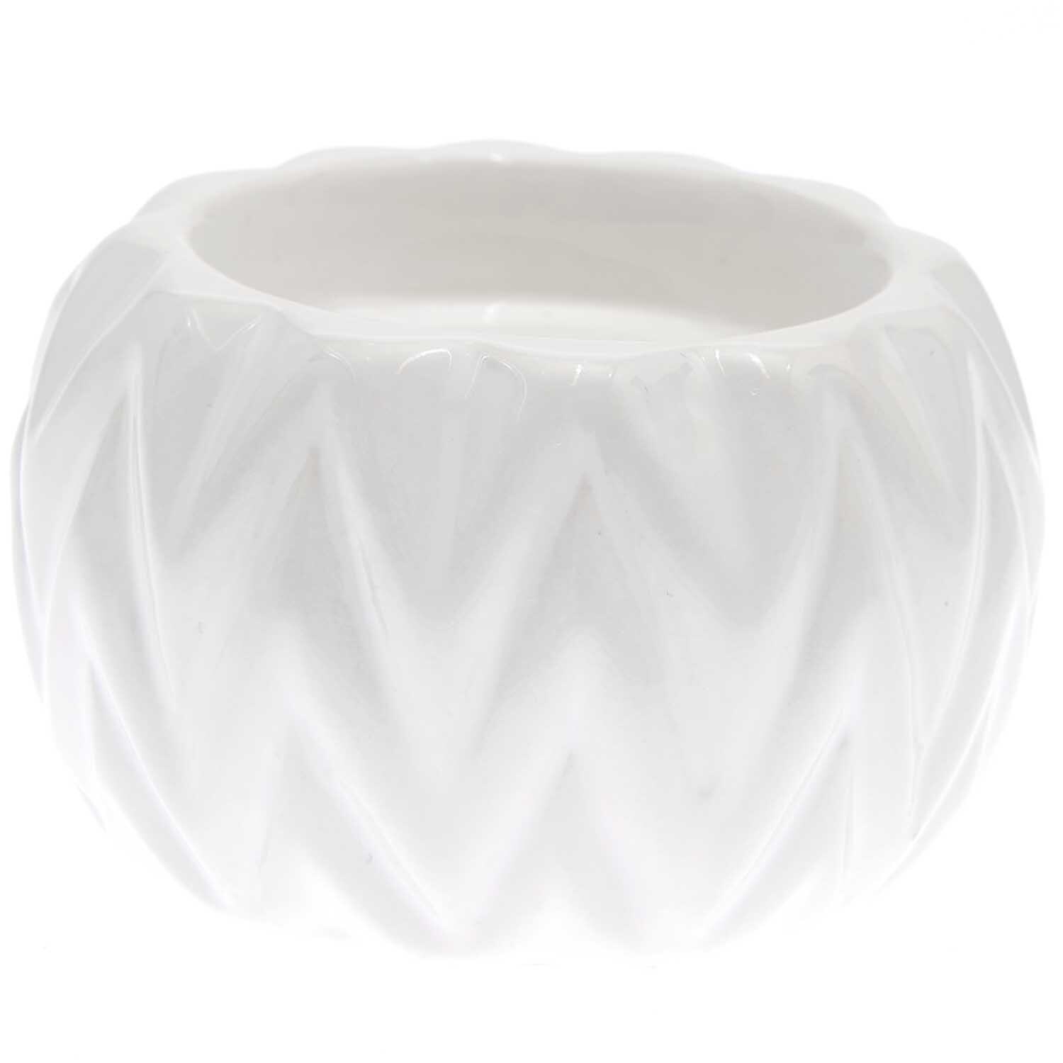 Porzellan-Teelichthalter weiß 9x9x5,5cm