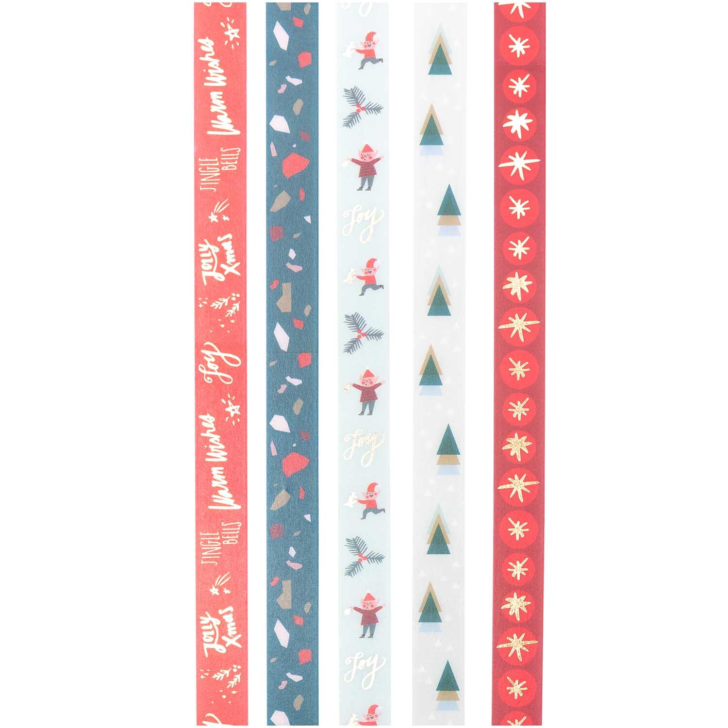 Paper Poetry Tape Set Jolly Christmas Classic 1,5cm 10m 5teilig