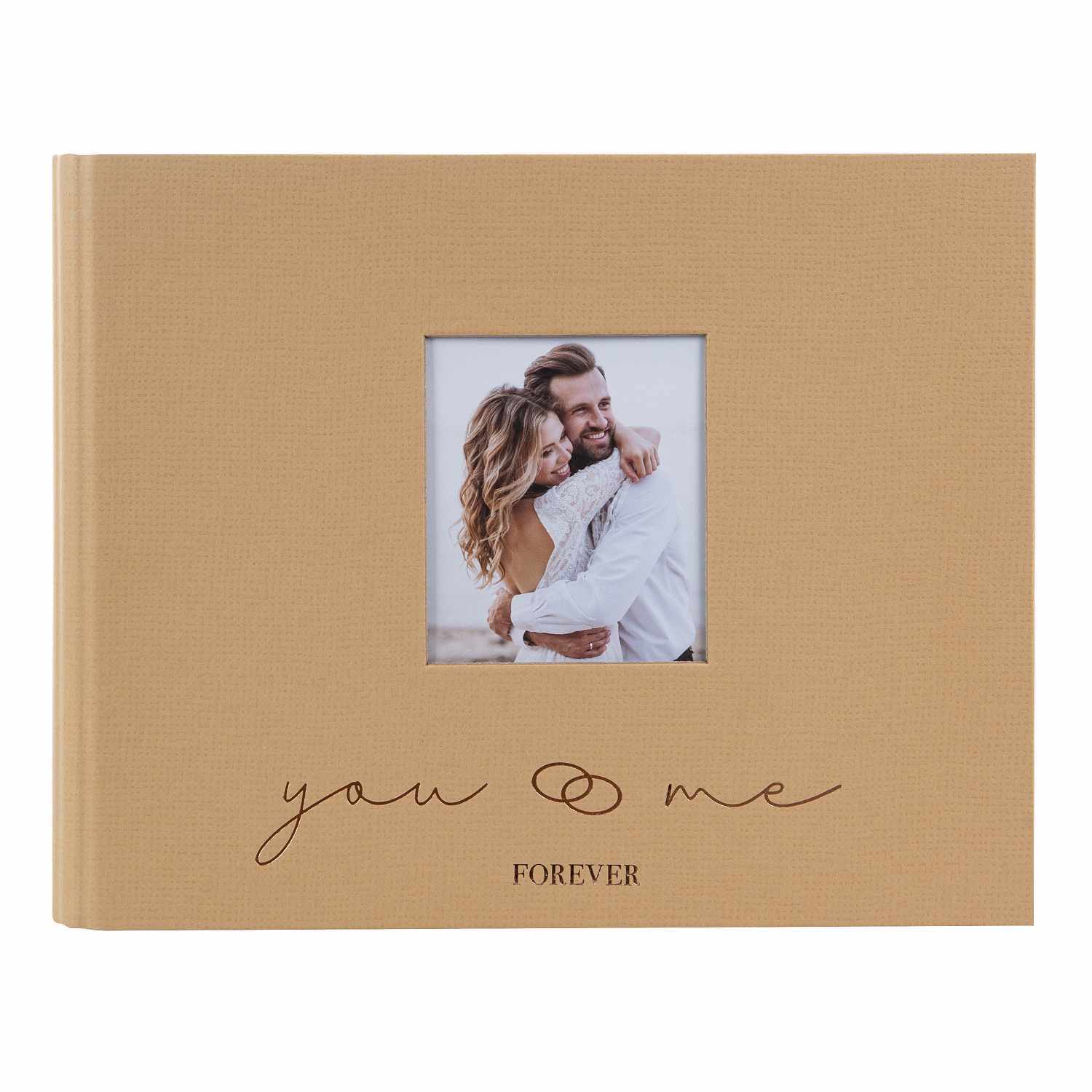 Fotoalbum you & me forever braun mit Sichtfenster 29x23cm 50 Seiten