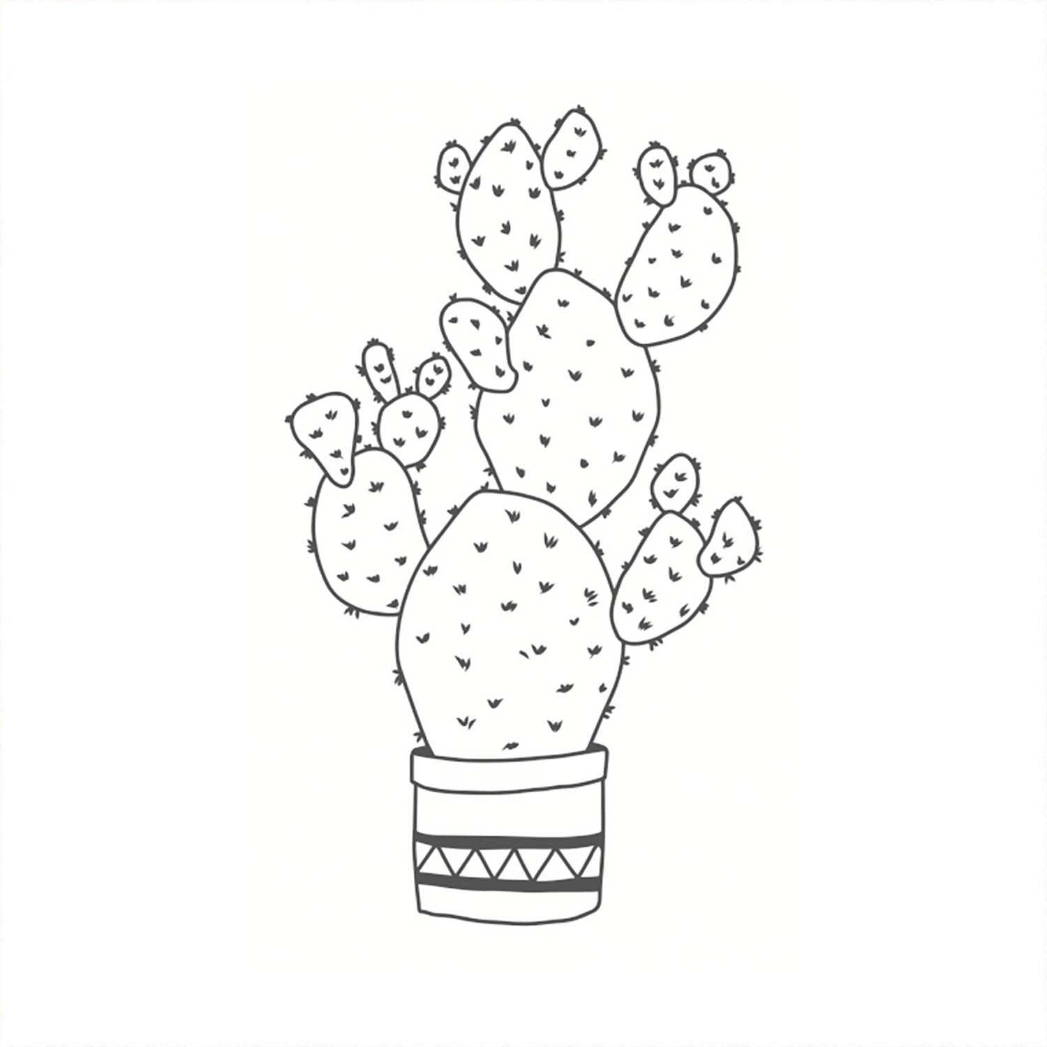 Stempel Kaktus weiß 35x55mm