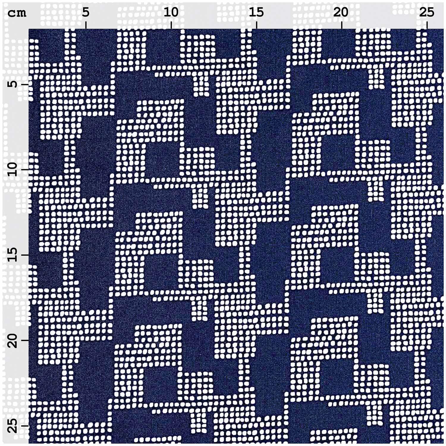Druckstoff grafisches Muster dunkelblau 140cm