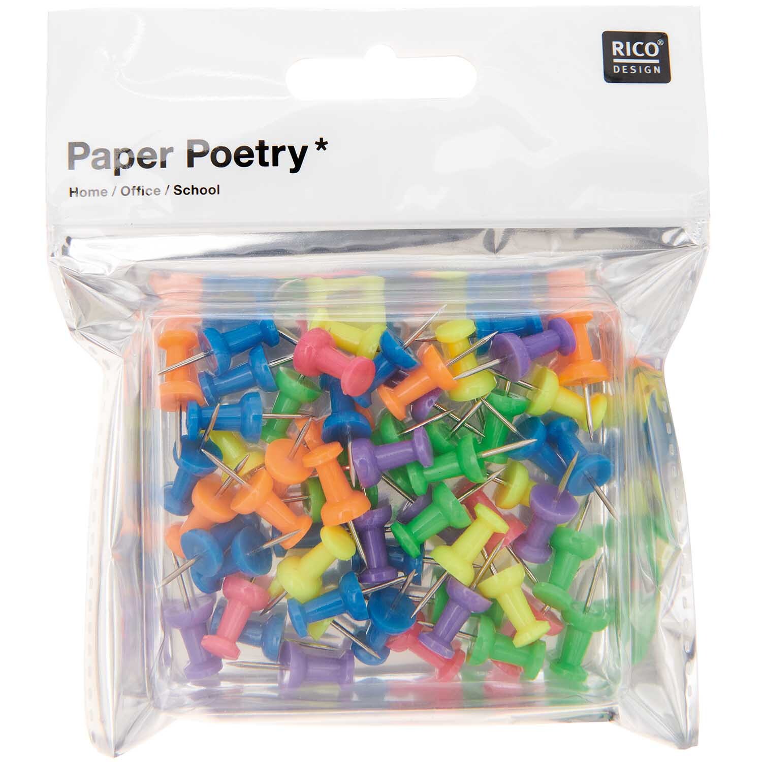 Paper Poetry Pinnwandnadeln mehrfarbig 60 Stück