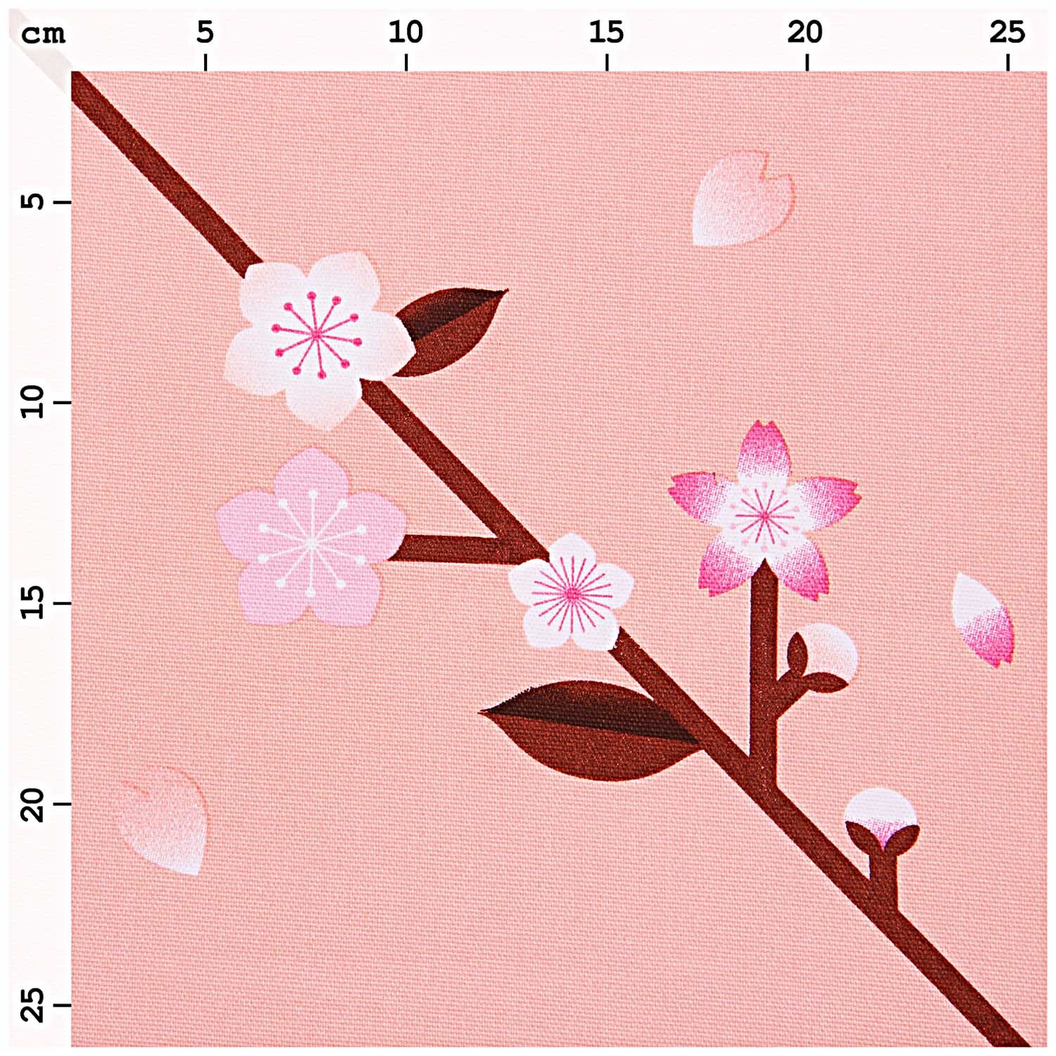 Stoffabschnitt Canvas Kirschblüten pfirsich 50x140cm