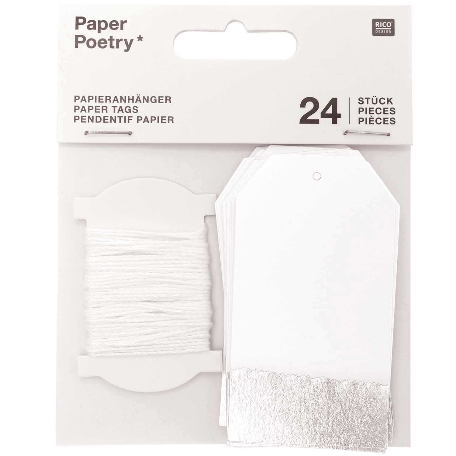 Paper Poetry Papieranhänger 4,5x8cm 24 Stück