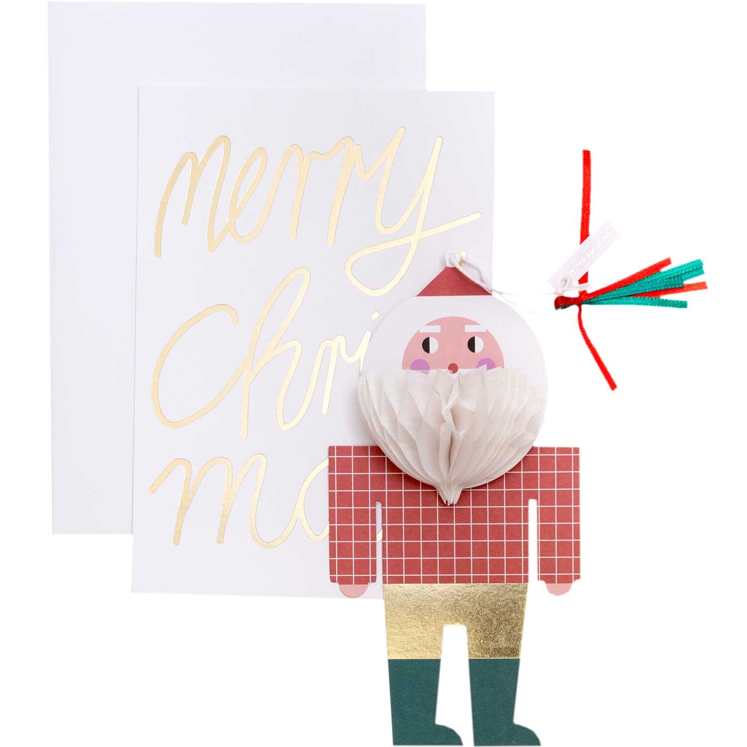 Paper Poetry Kartenset mit Pop-Up Anhänger Weihnachtsmann B6