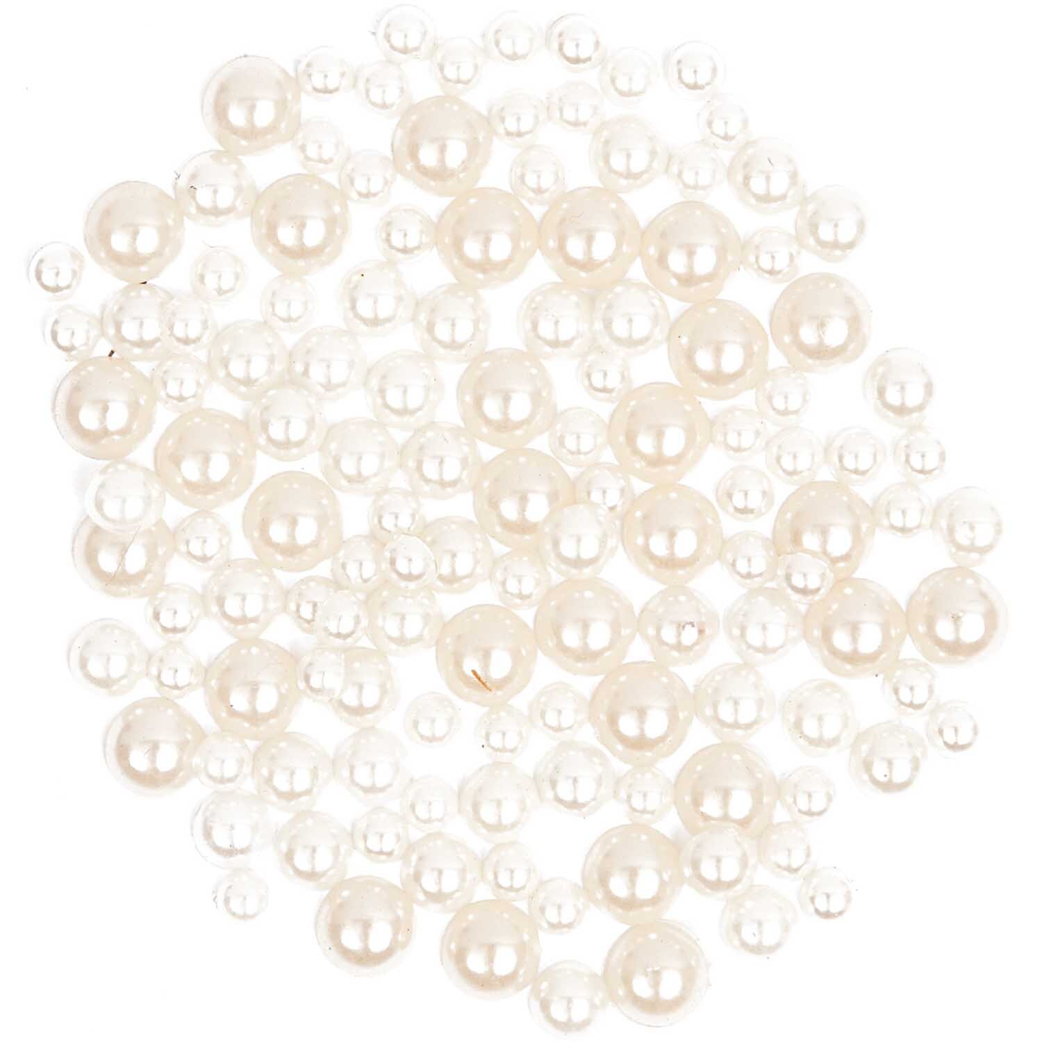 Strass-Steine Perlen weiß ca. 130 Stück