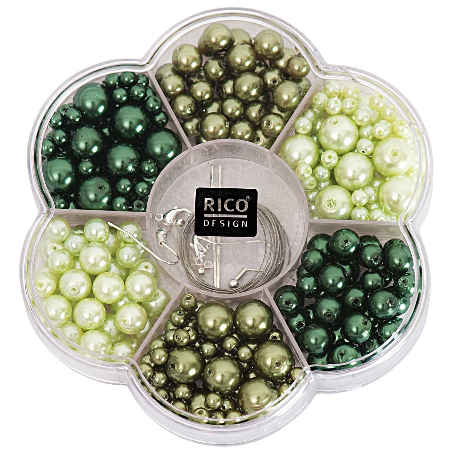 Renaissance Perlen-Set grün  Mix