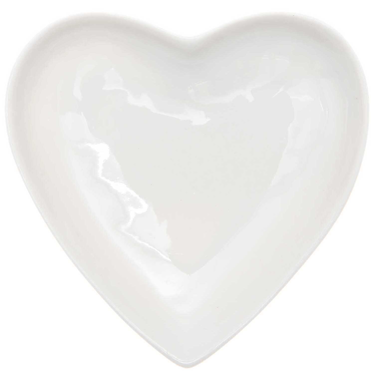 Porzellanteller Herz weiß 10cm