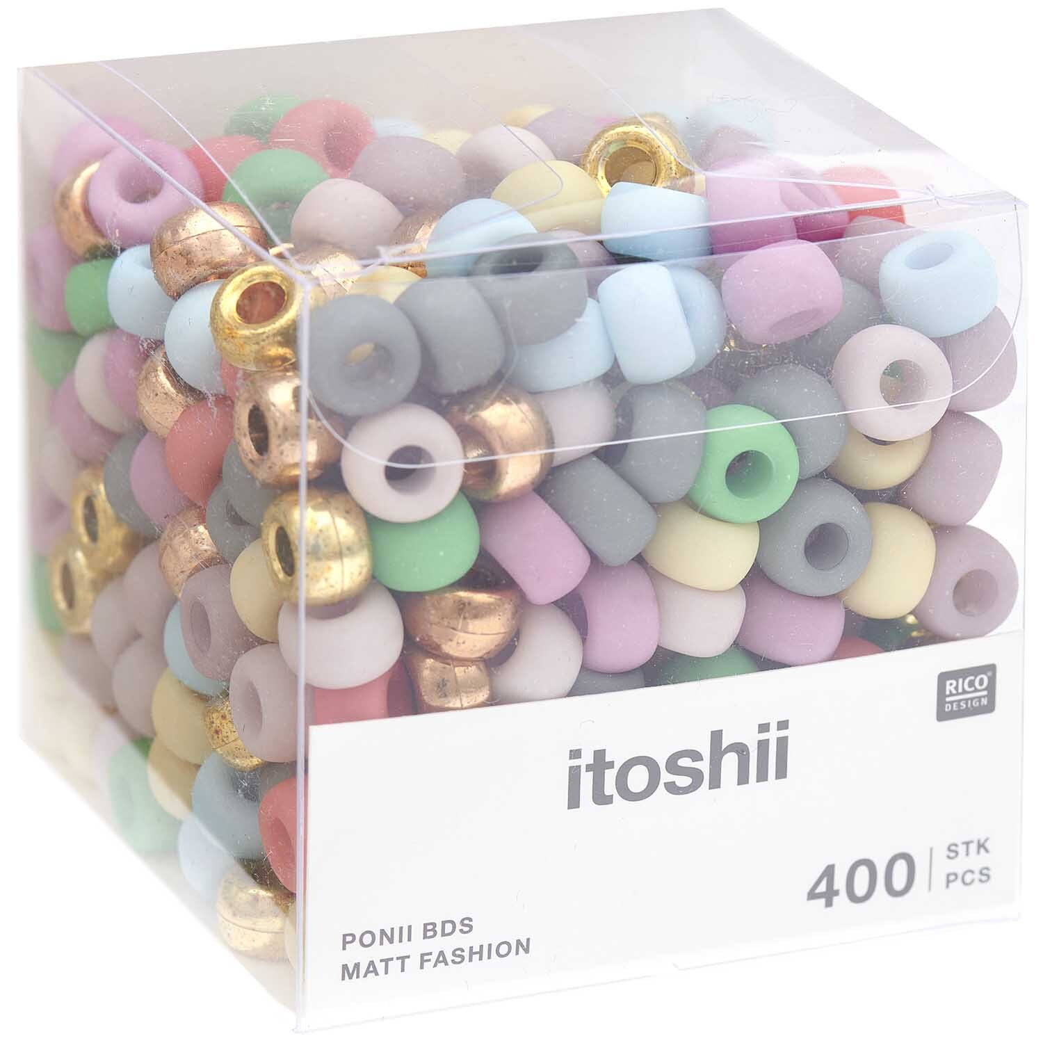 itoshii - Ponii Beads matt Fashion 9x6mm 400 Stück