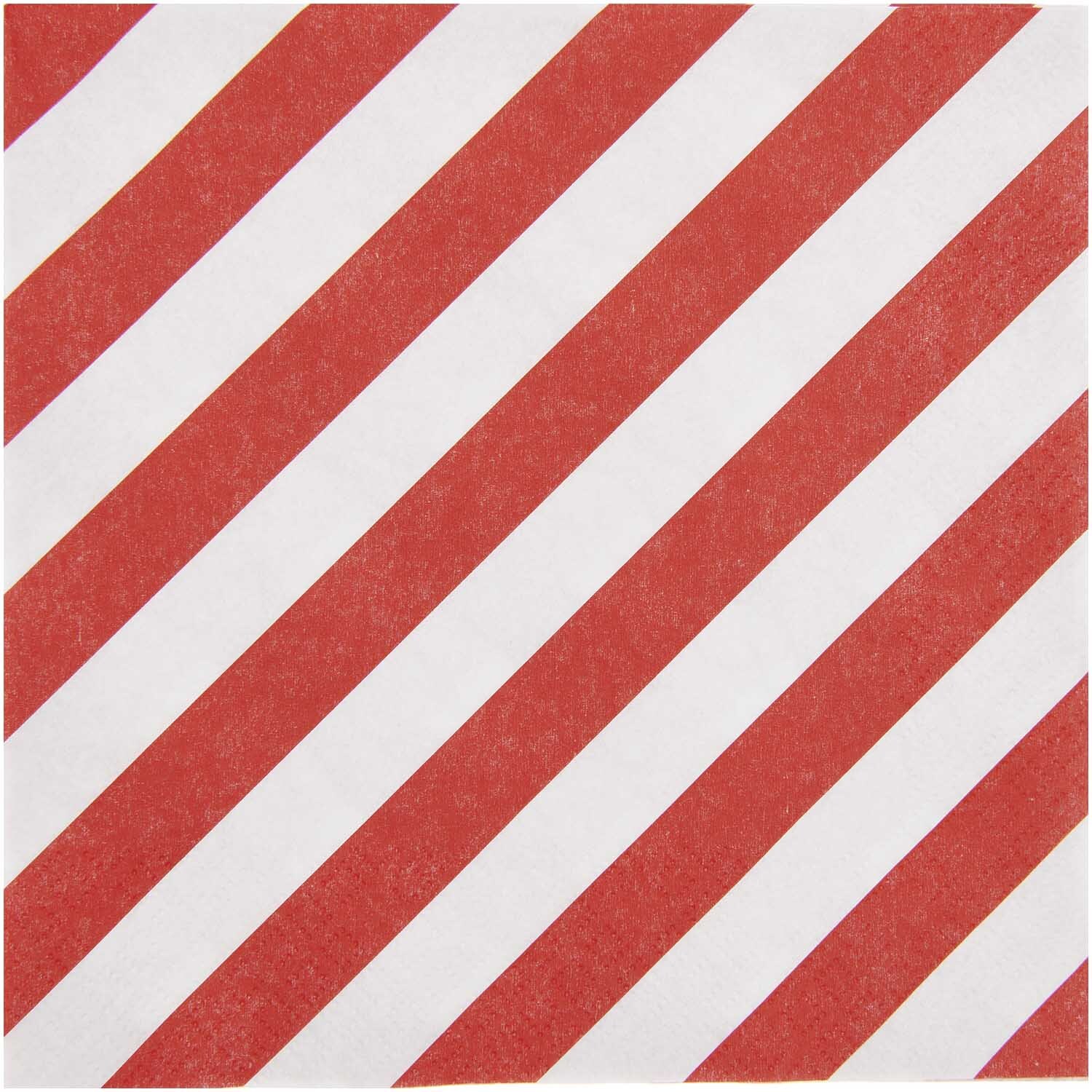 Servietten Streifen rot-weiß 33x33cm 20 Stück