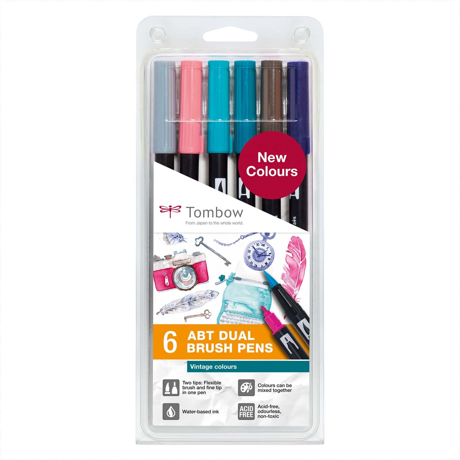 ABT Dual Brush Pen-Set Vintage Colours 6teilig