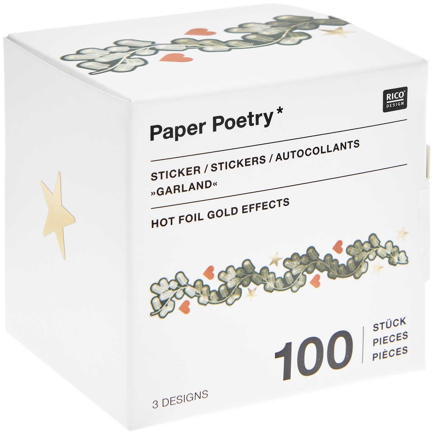 Paper Poetry Sticker Christmas Rocks! Tannengirlande Ø 5cm 100 Stück auf der Rolle