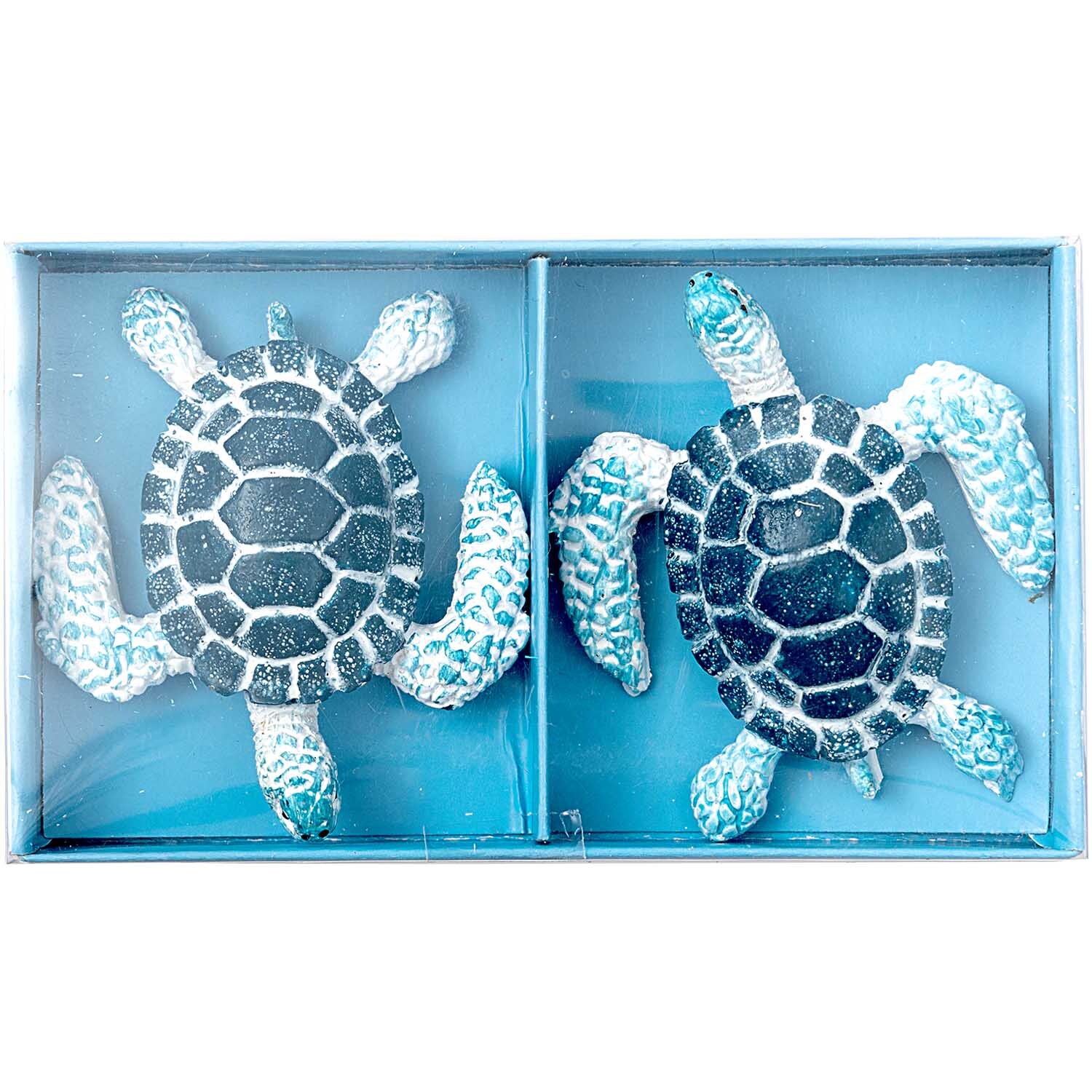 Schildkröte Polyresin blau 5,7x4,7cm 2 Stück