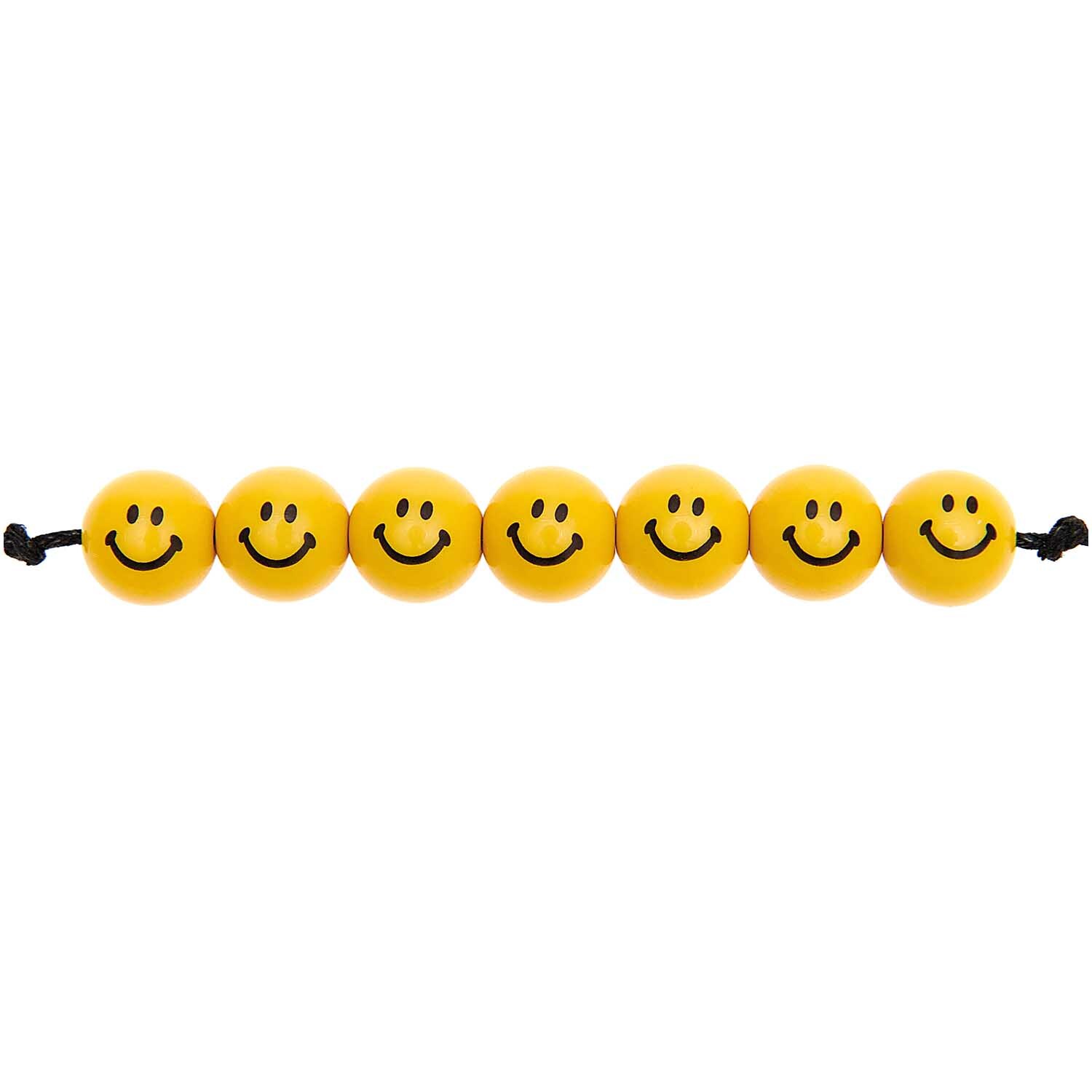 Smiley® Originals Perlen rund gelb 10mm 21 Stück