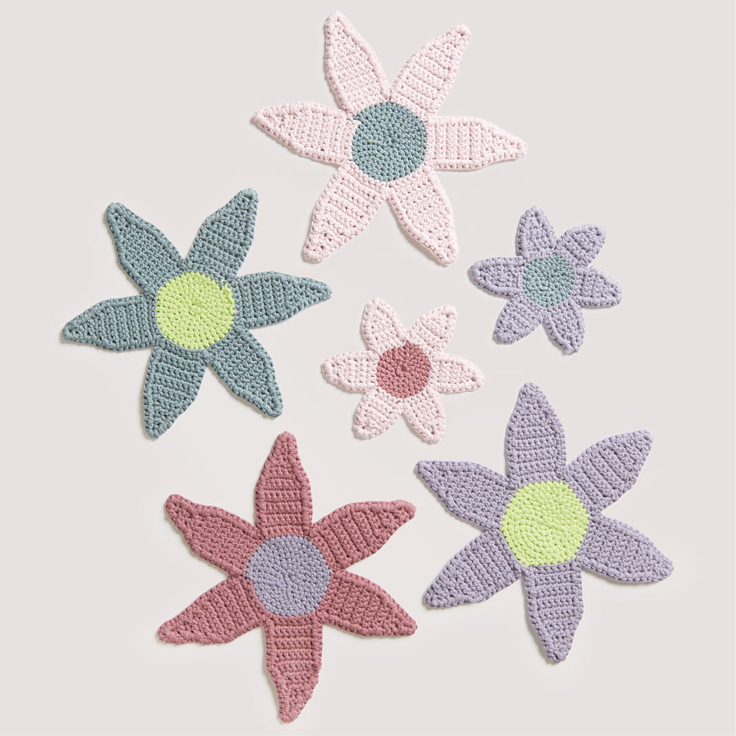 Gehäkelte Blumenuntersetzer aus Boho Crochet