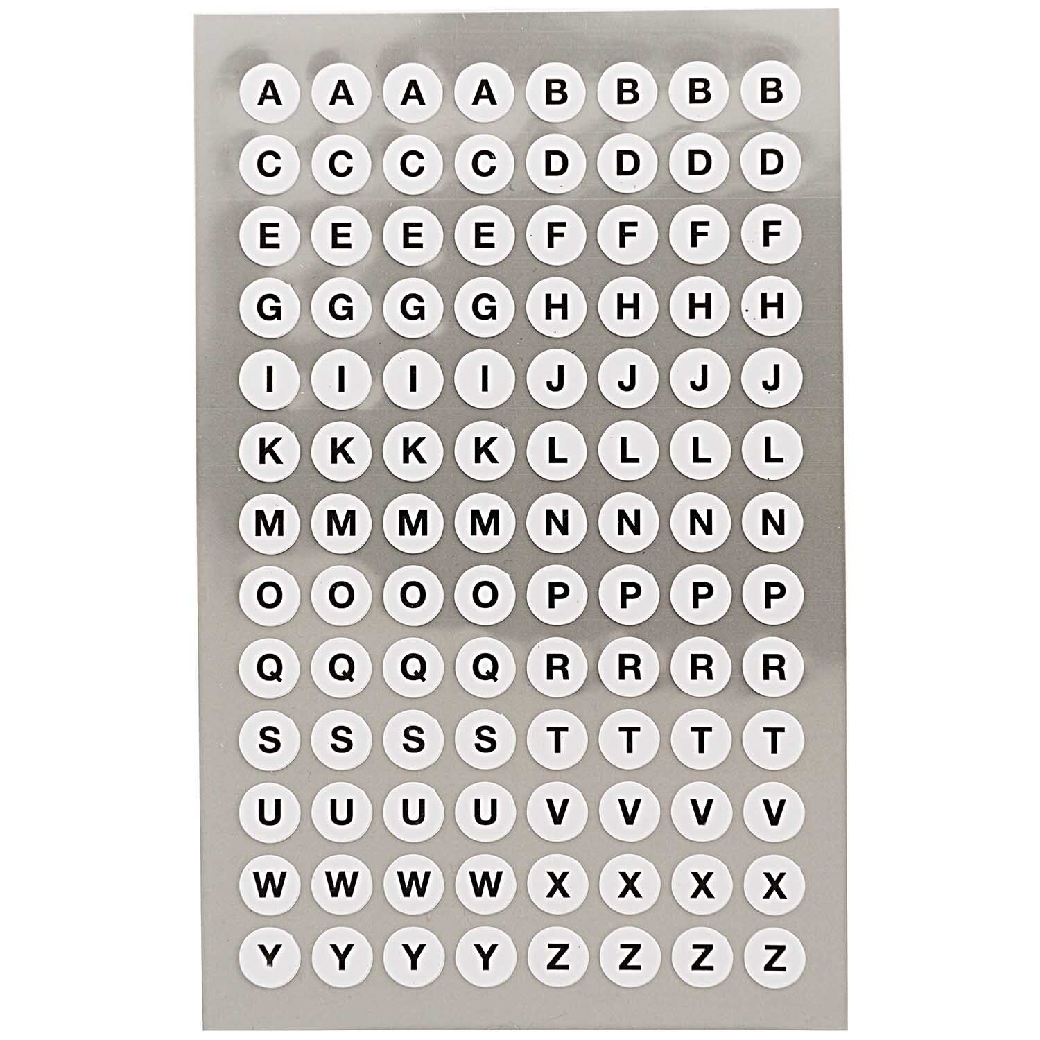 Paper Poetry OfficeSticker Punkte Alphabet weiß 8,5mm 4 Bogen