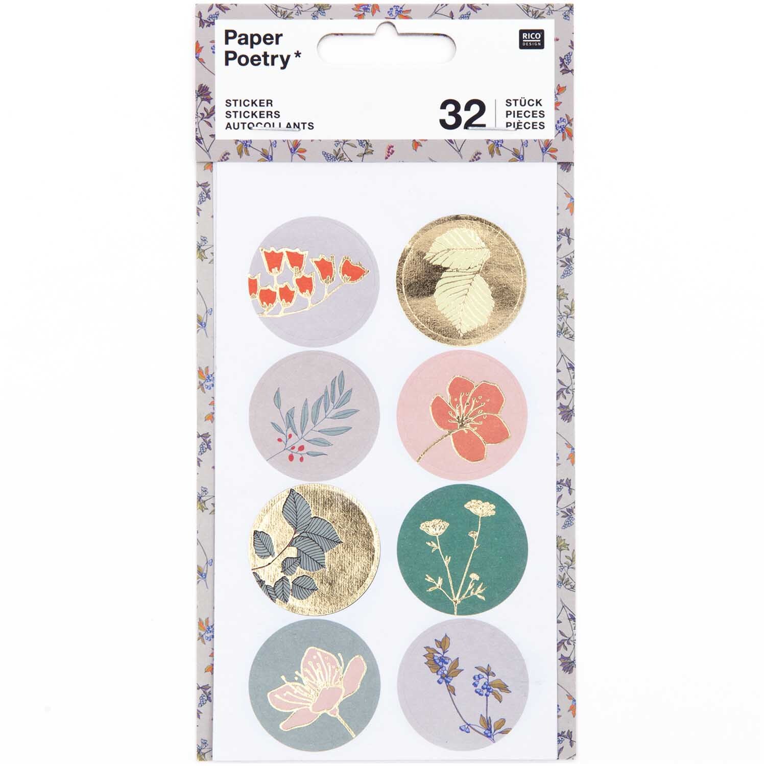 Paper Poetry Sticker Pflanzen klein 4 Blatt