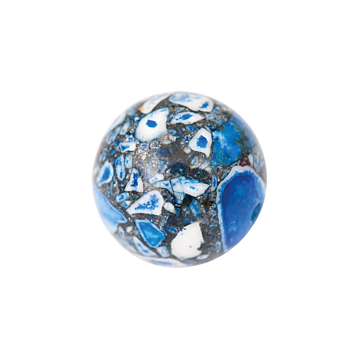 Kugel blau marmoriert 12mm Halbedelstein 2 Stück