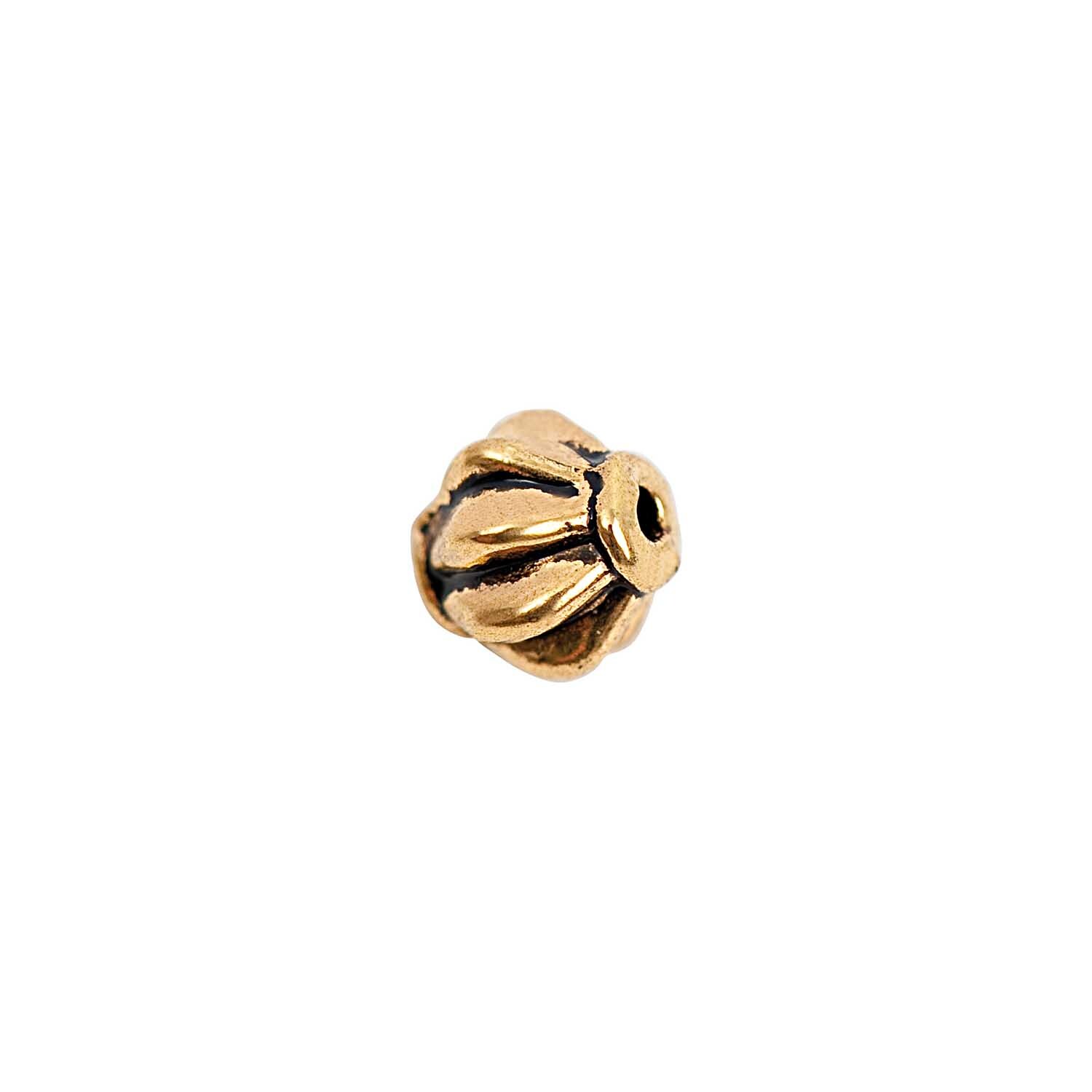 Perle geriffelt schwarz-gold 6mm 15 Stück