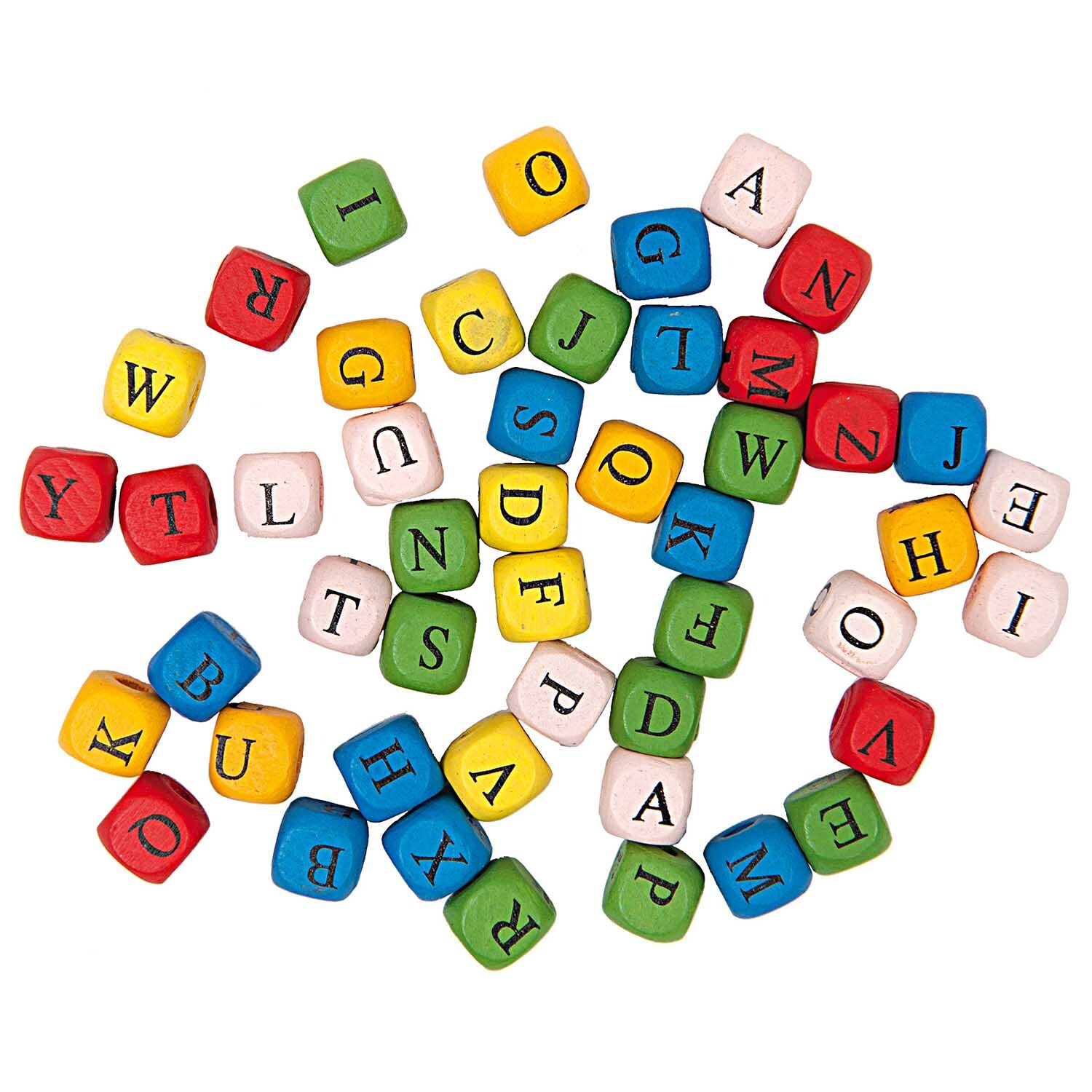 Holzwürfel Buchstaben mehrfarbig ca. 60 Stück