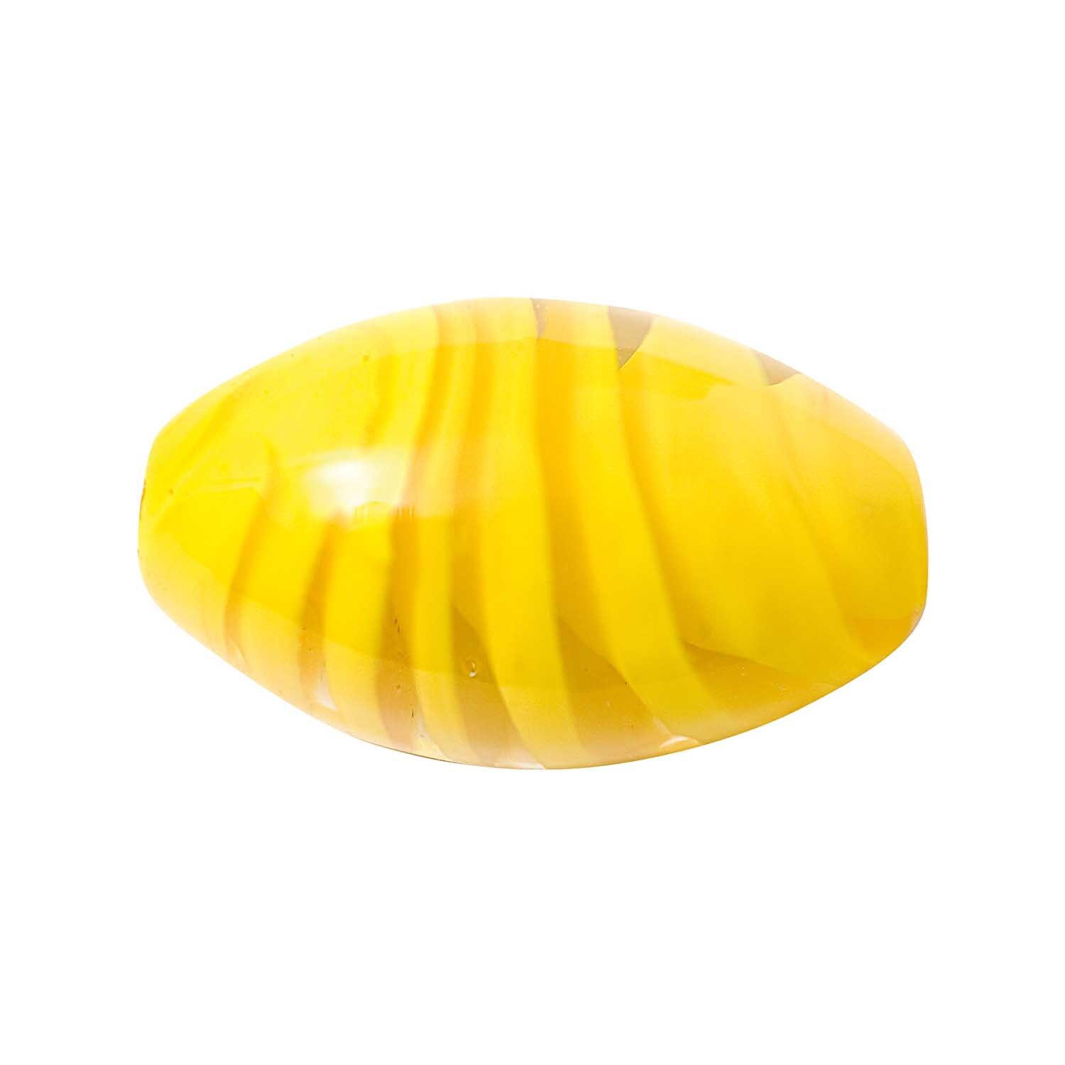 Olive mit Spirale gelb 24x15mm Glas 2 Stück