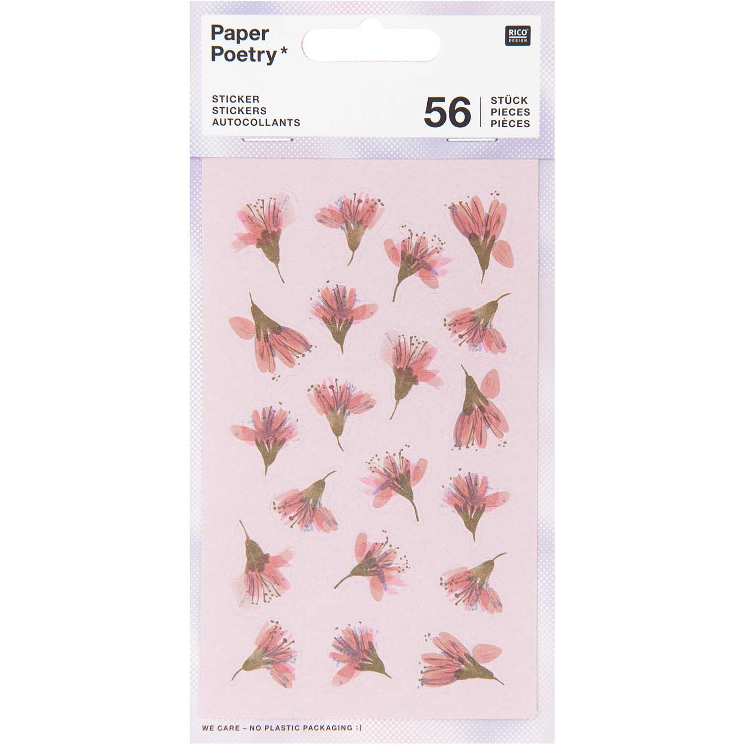 Paper Poetry Sticker Kirschblüten 4 Blatt
