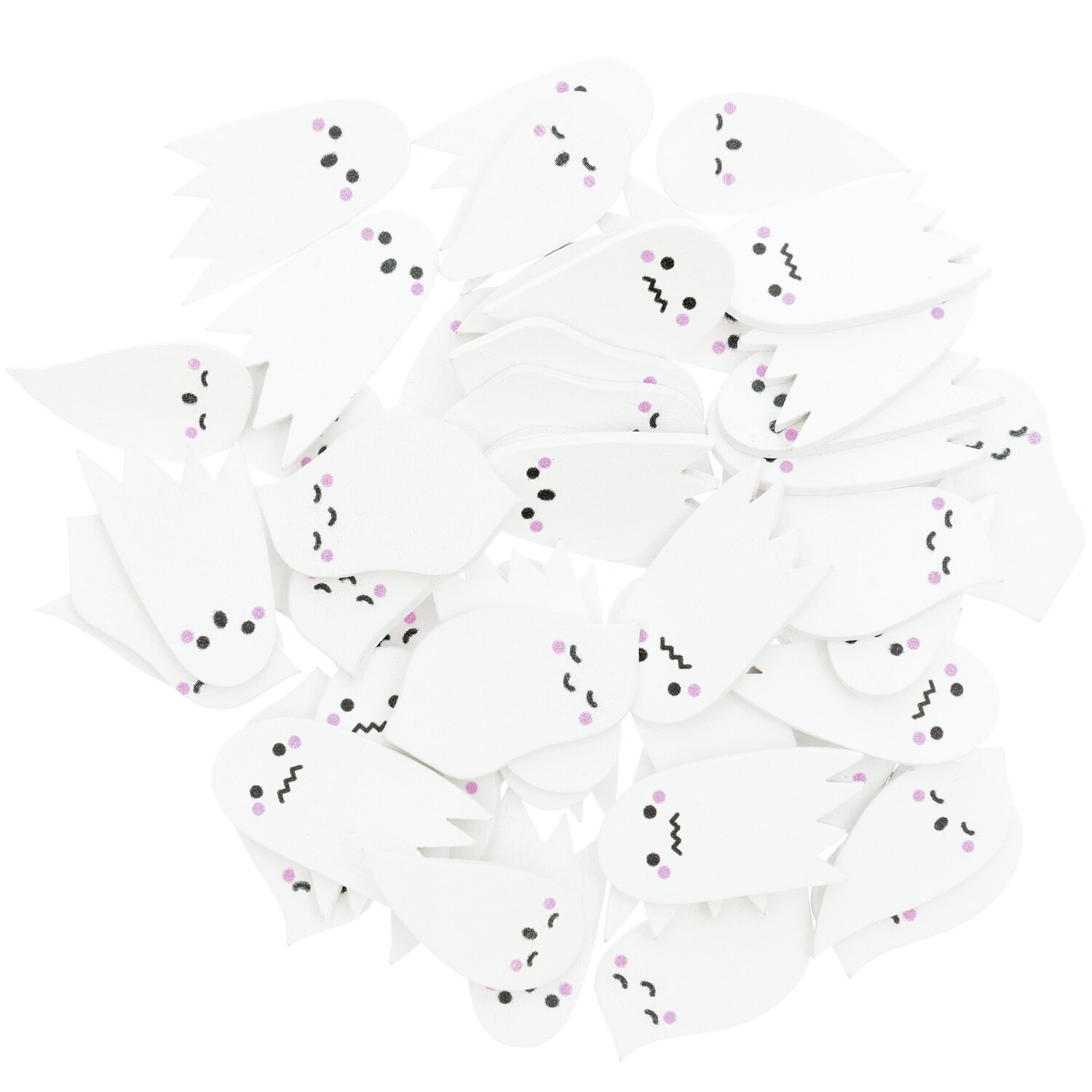 Rico Design Holzstreu Gespenster Mix Weiß