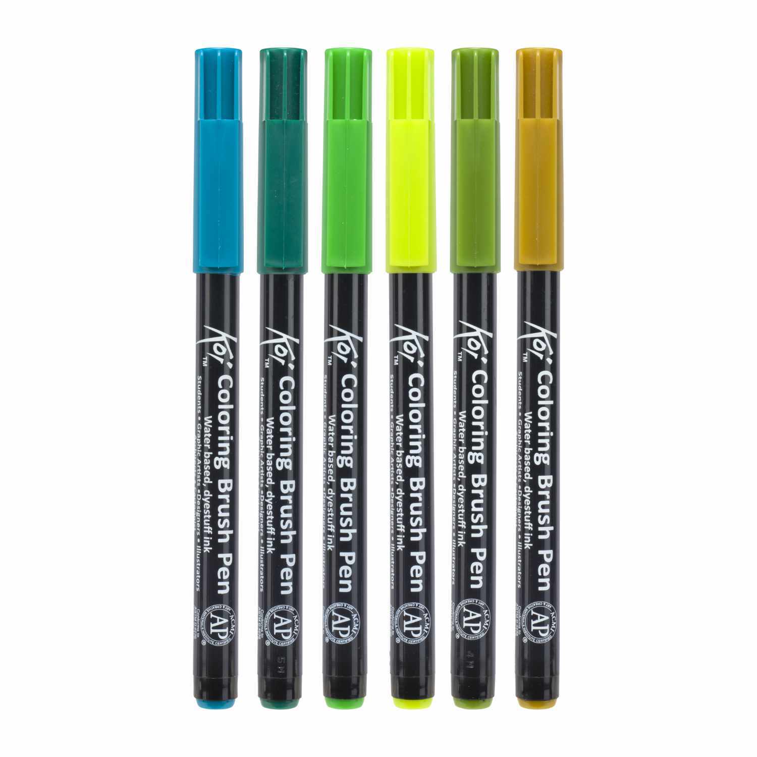 Coloring Brush Pens Botanical 6teilig