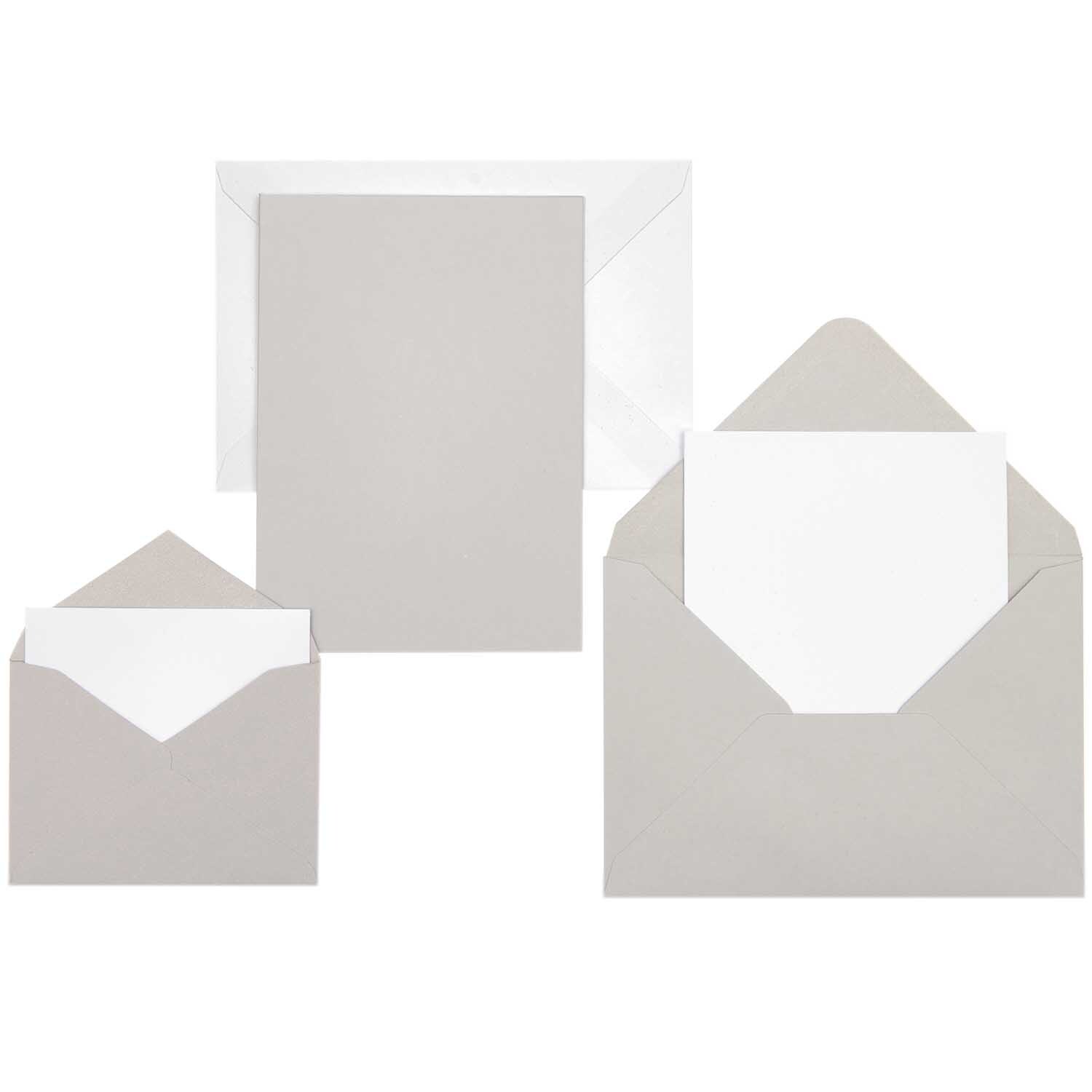 Paper Poetry Kartenset Basic weiß-grau B6 36teilig
