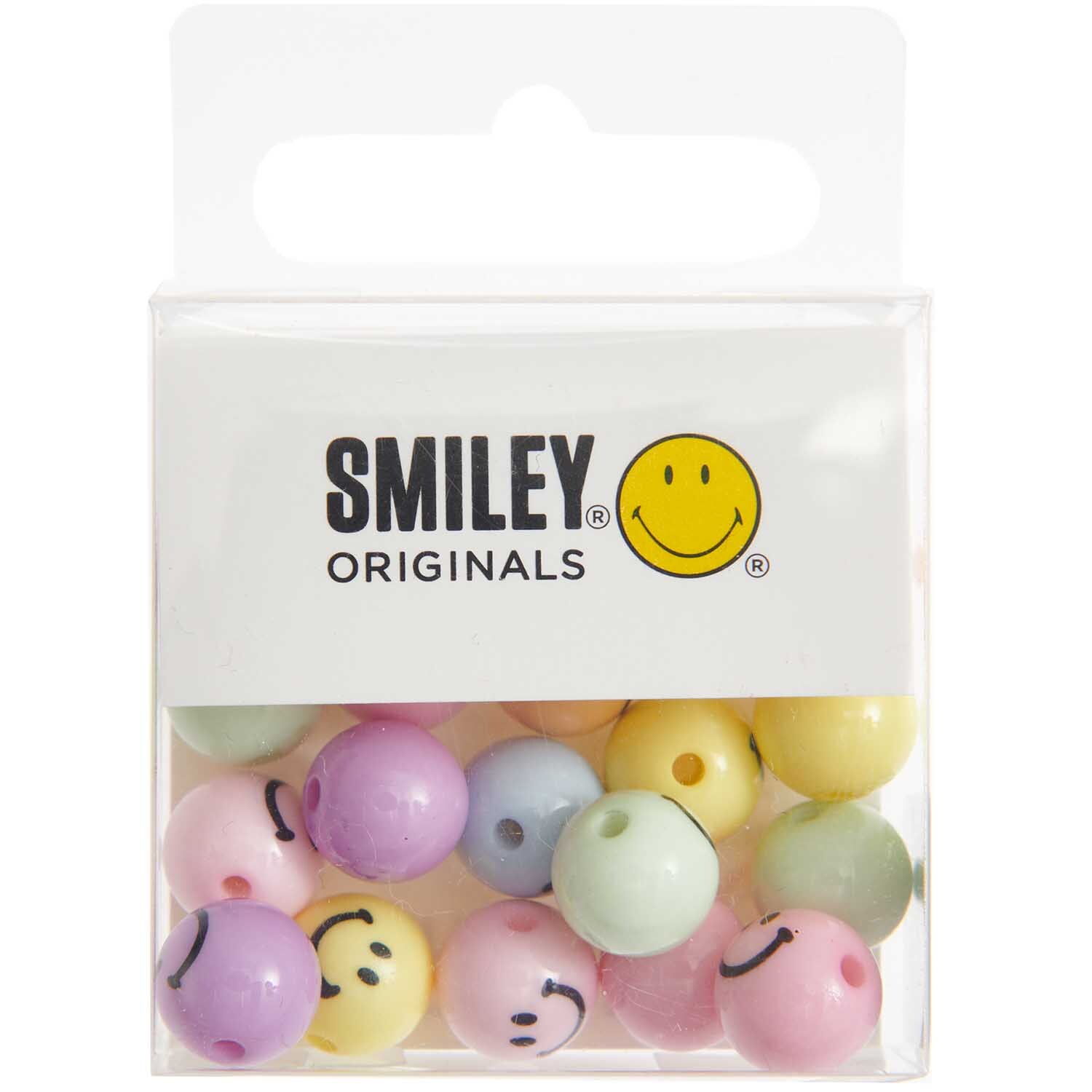 Smiley® Originals Perlen rund rainbow pastell 10mm 21 Stück