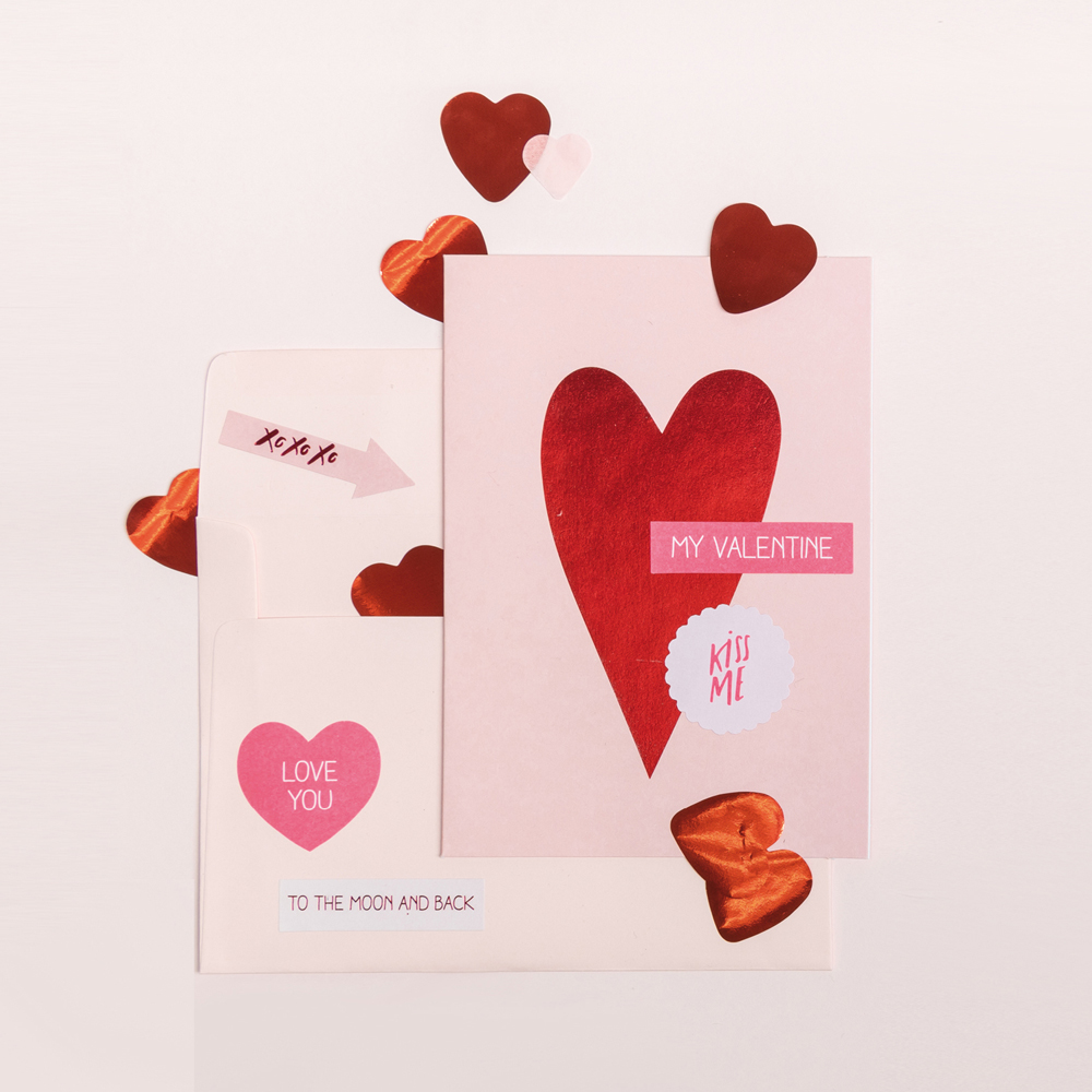 Valentinstag  Karten gestalten Herzen