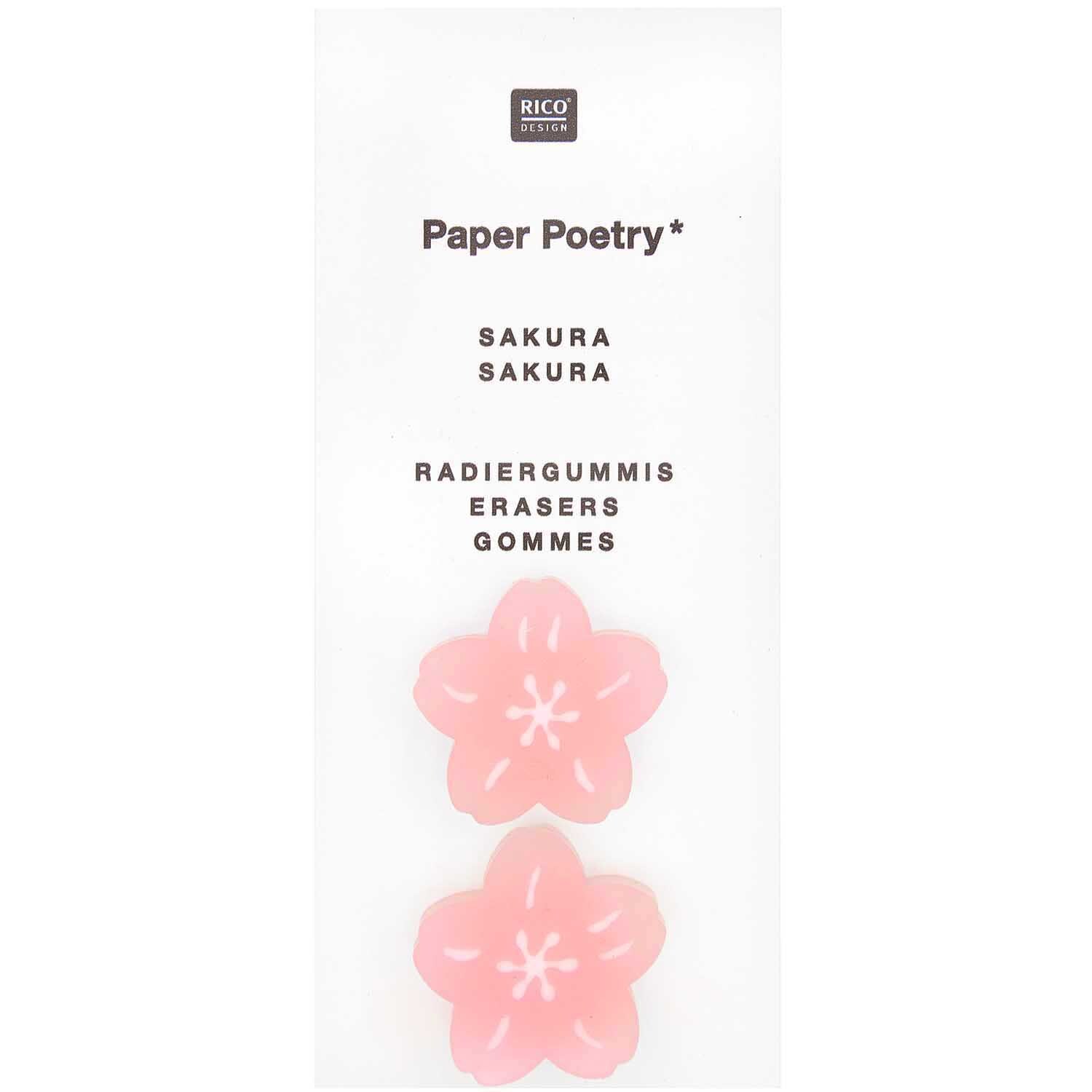 Paper Poetry Radiergummis Kirschblüte 2 Stück 25x7mm