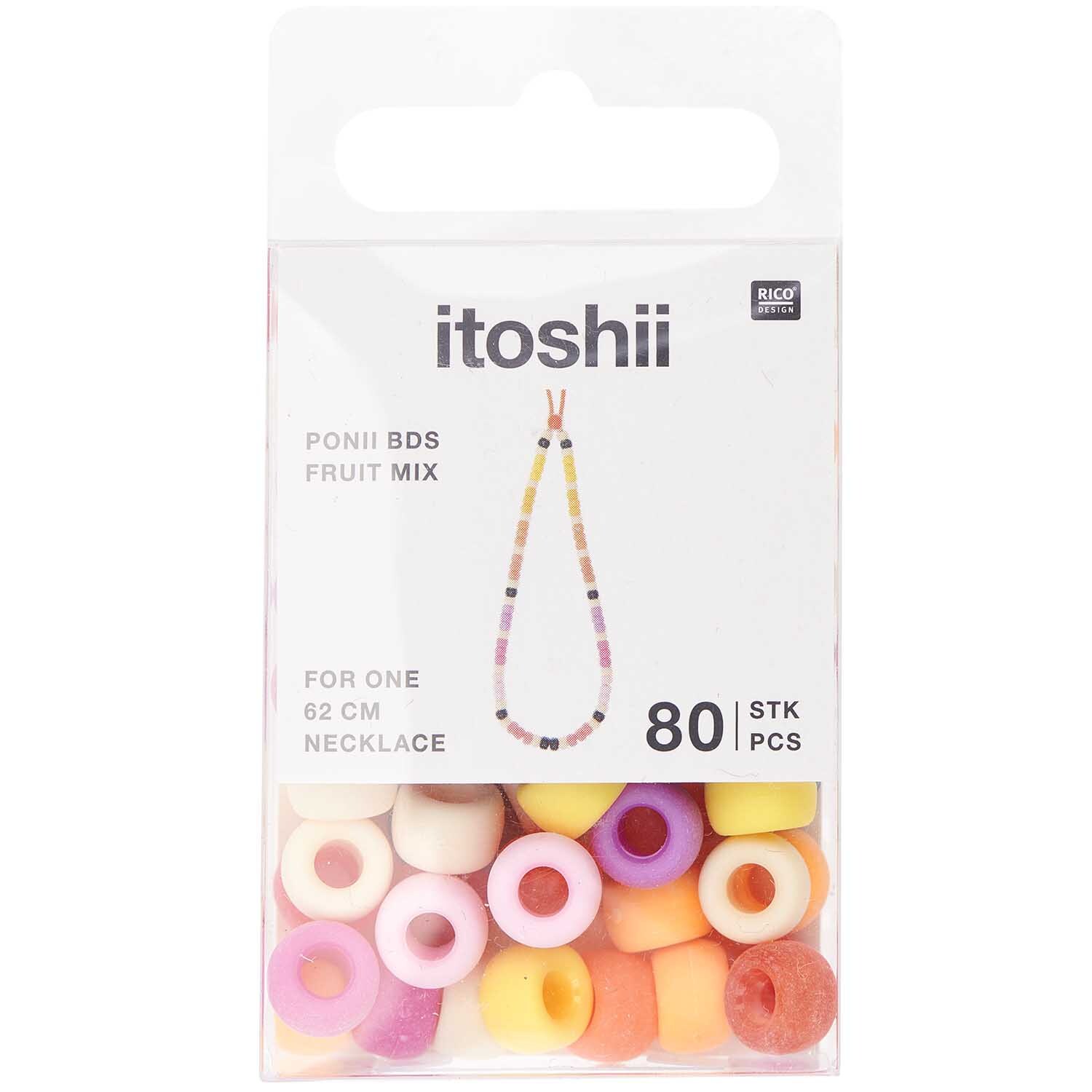 itoshii - Ponii Beads Frucht Mix 9x6mm 80 Stück