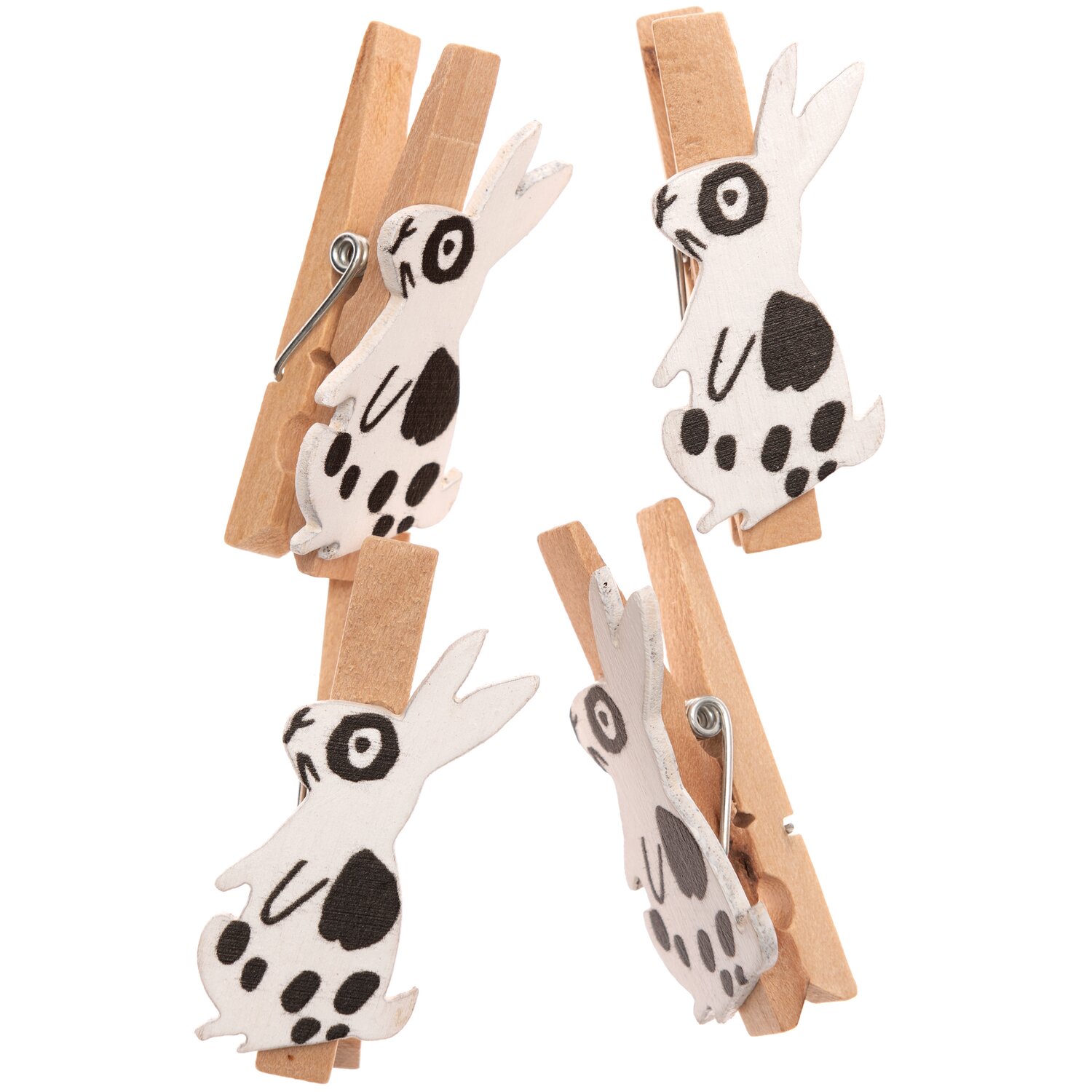 Rico Design Dekoklammern Hase weiß 4 Stück