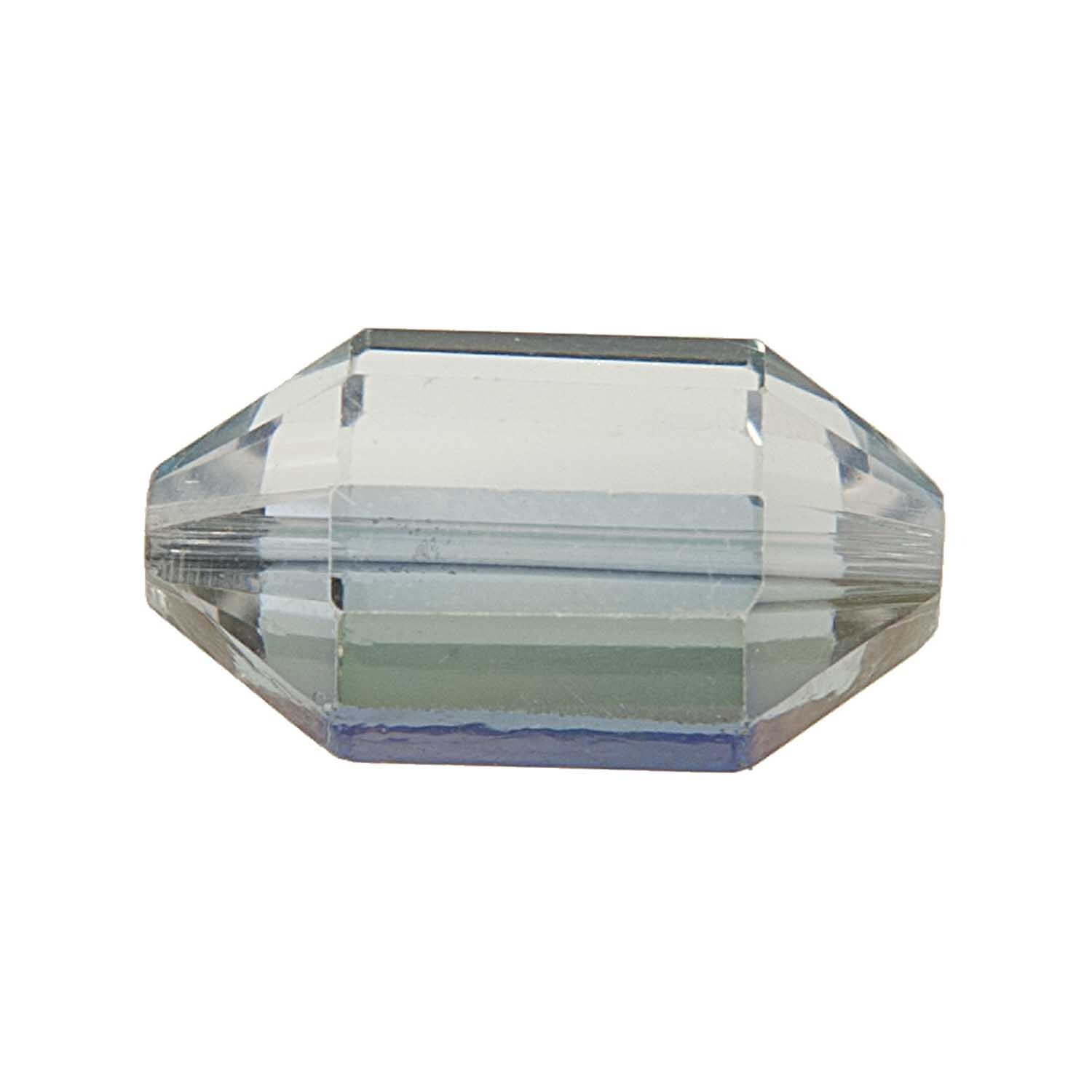 Perle geschliffen oval irisierend 21x12mm Glas 2 Stück