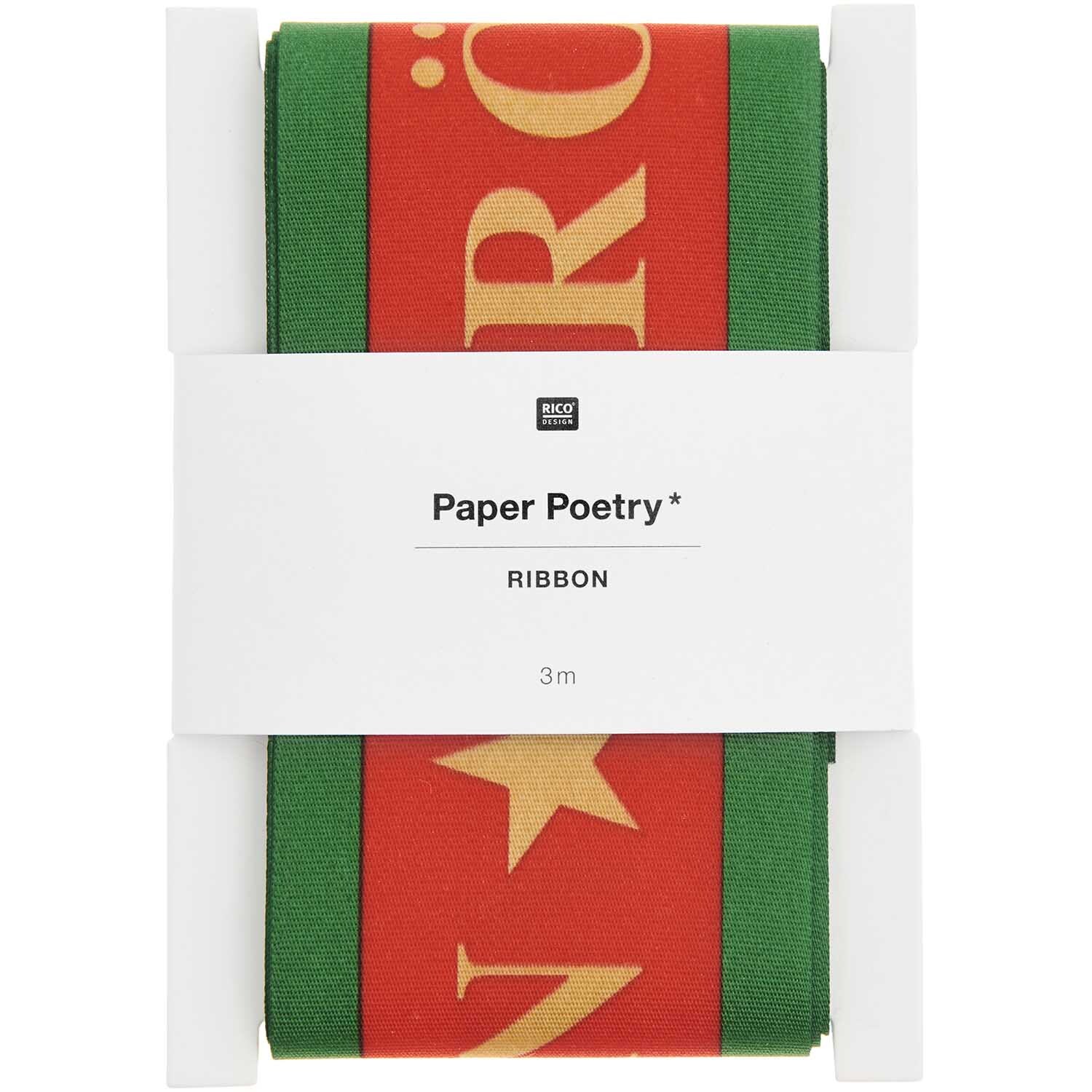 Paper Poetry Taftband Fröhliche Weihnachten 58mm 3m
