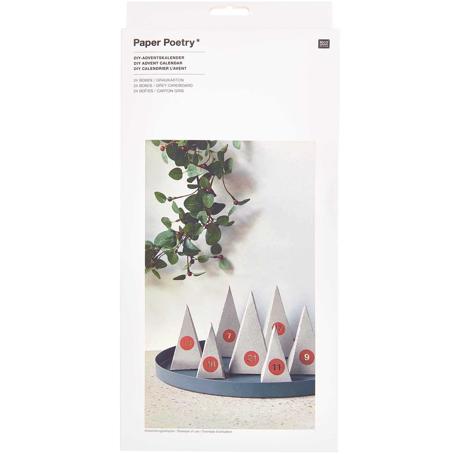 Paper Poetry Adventskalender Bäume 24 Stück