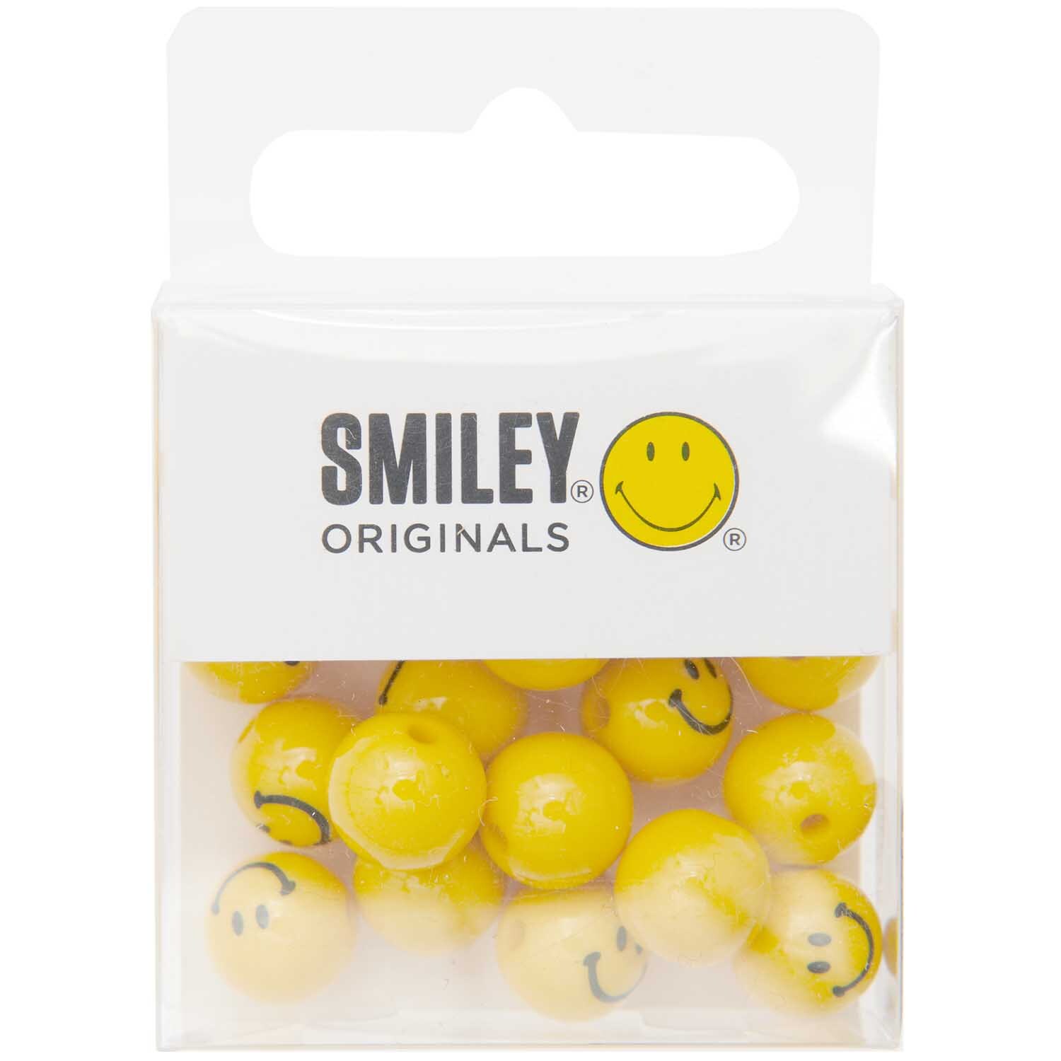 Smiley® Originals Perlen rund gelb 10mm 21 Stück