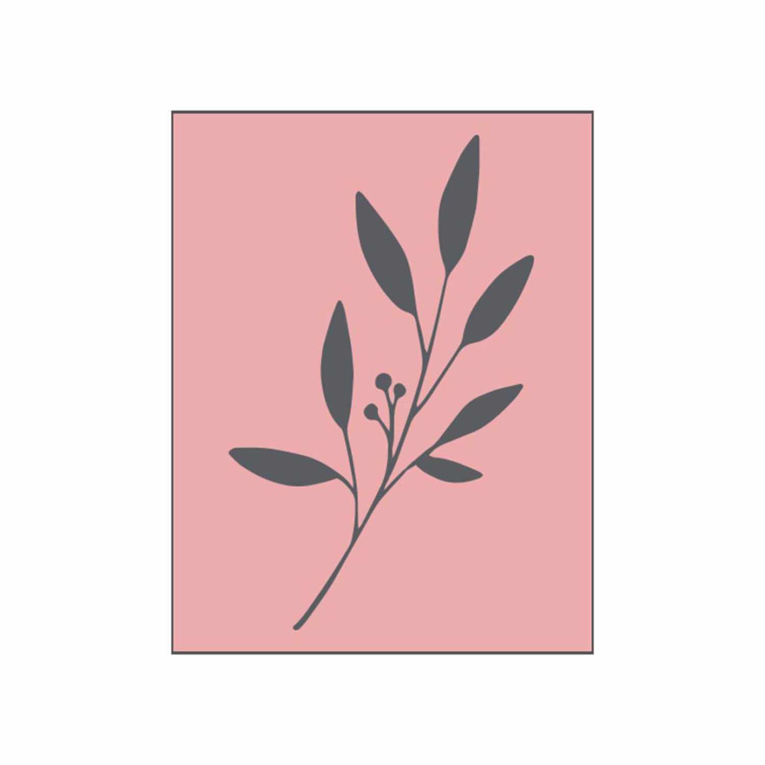 Stempel Zweig rosa 35x45mm
