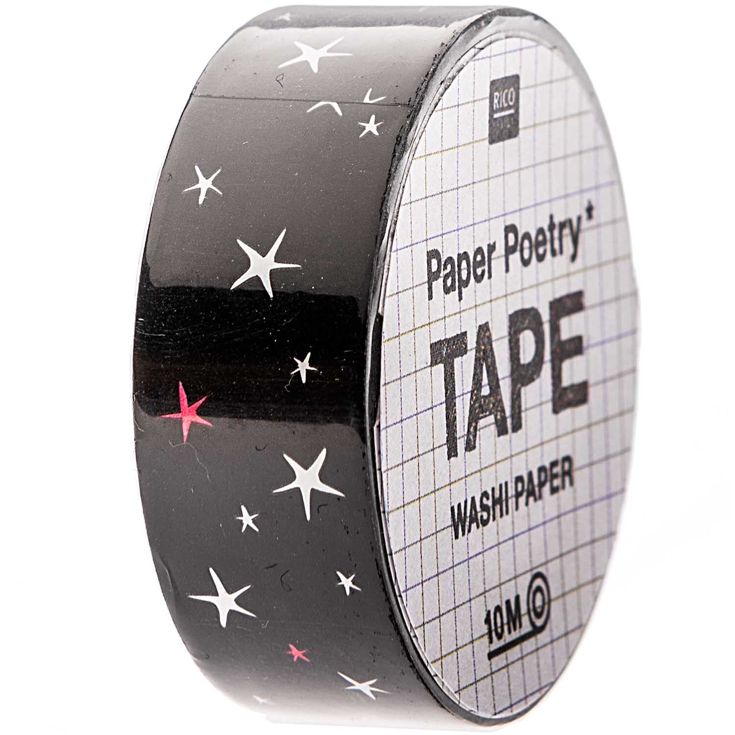 Paper Poetry Tape Sterne schwarz 15mm 10m