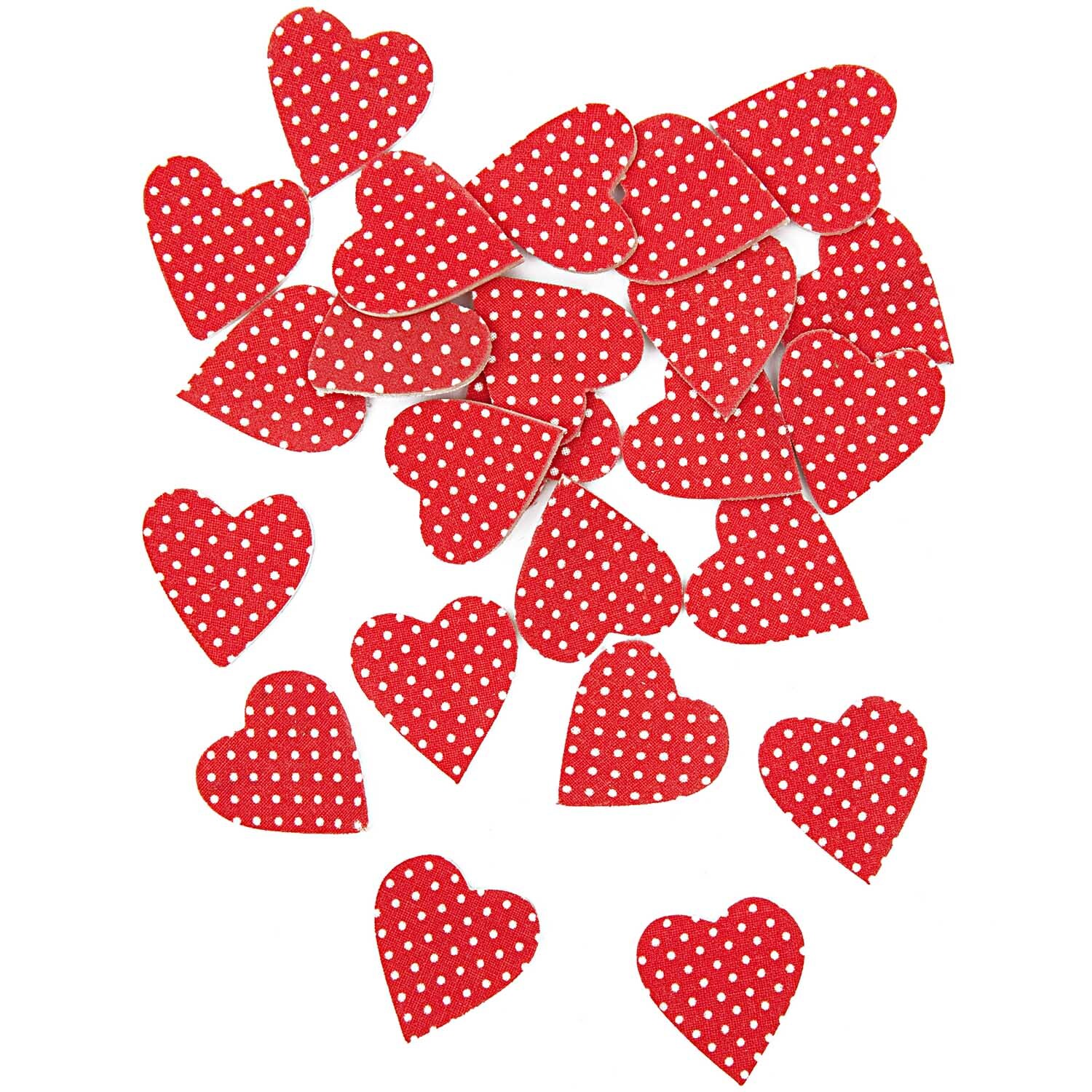 Streu Herzen rot-weiße Punkte 12 Stück