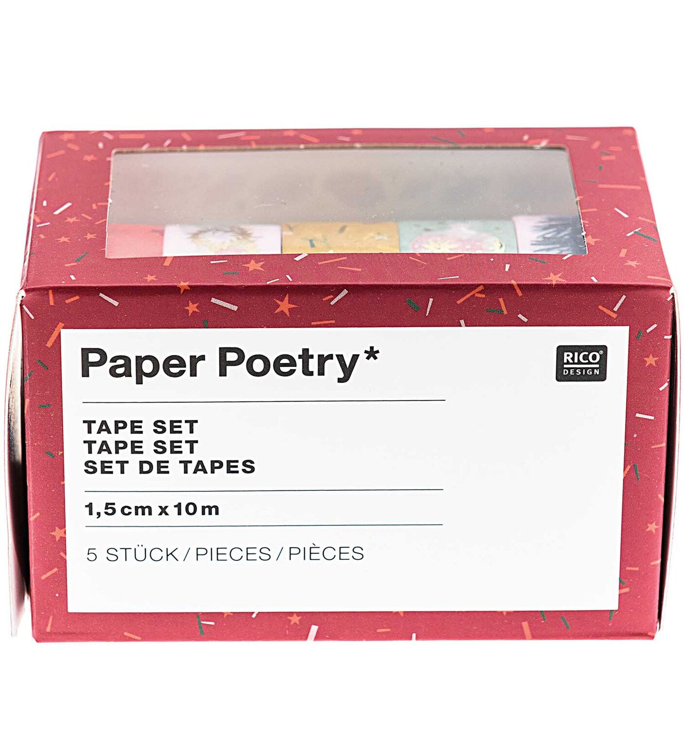 Paper Poetry Tape-Set Nostalgic Christmas classic 1,5cm 10m 5 Stück