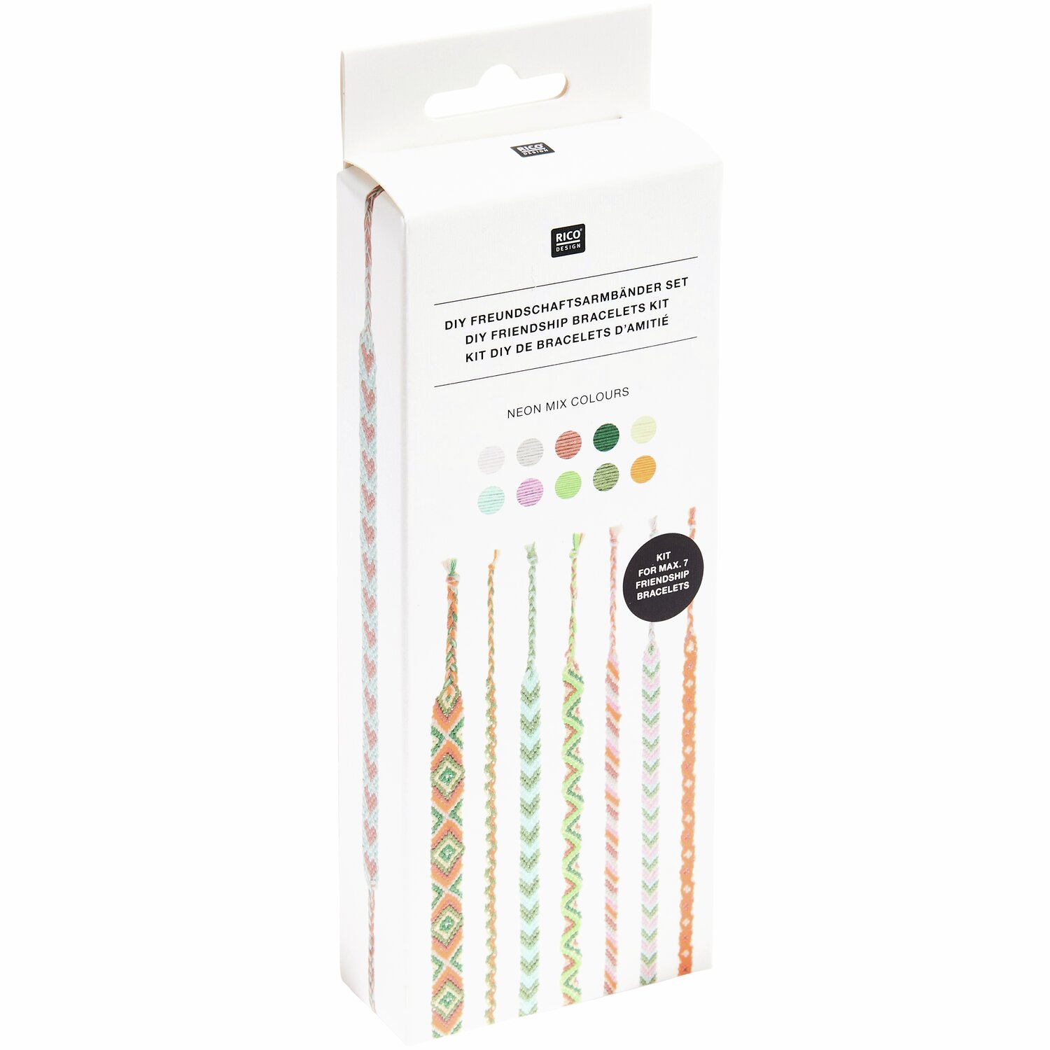 Rico Design DIY Freundschaftsarmbänder Set Neon Mix Colours